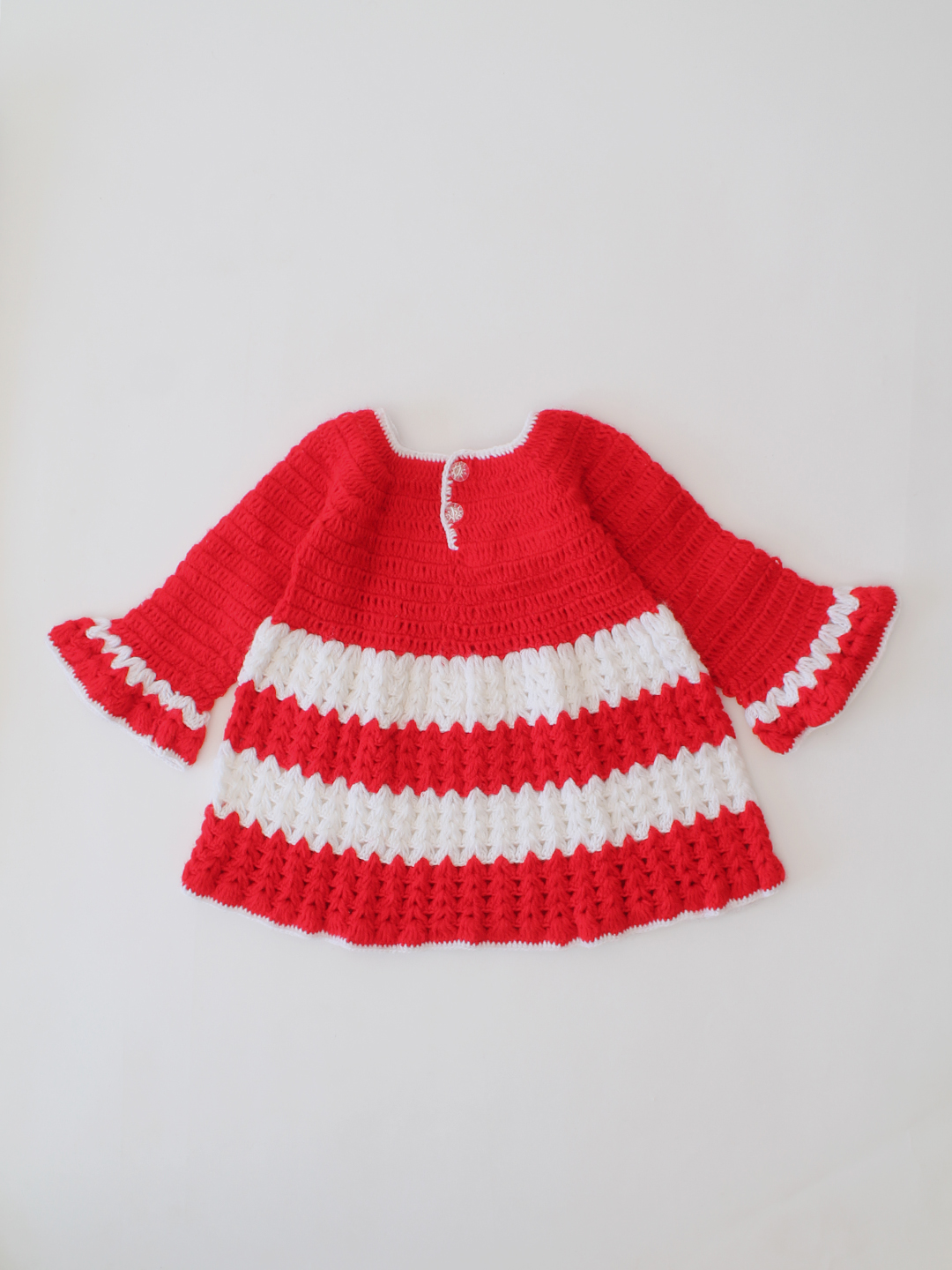Woonie Crochet Flared Frock - Red