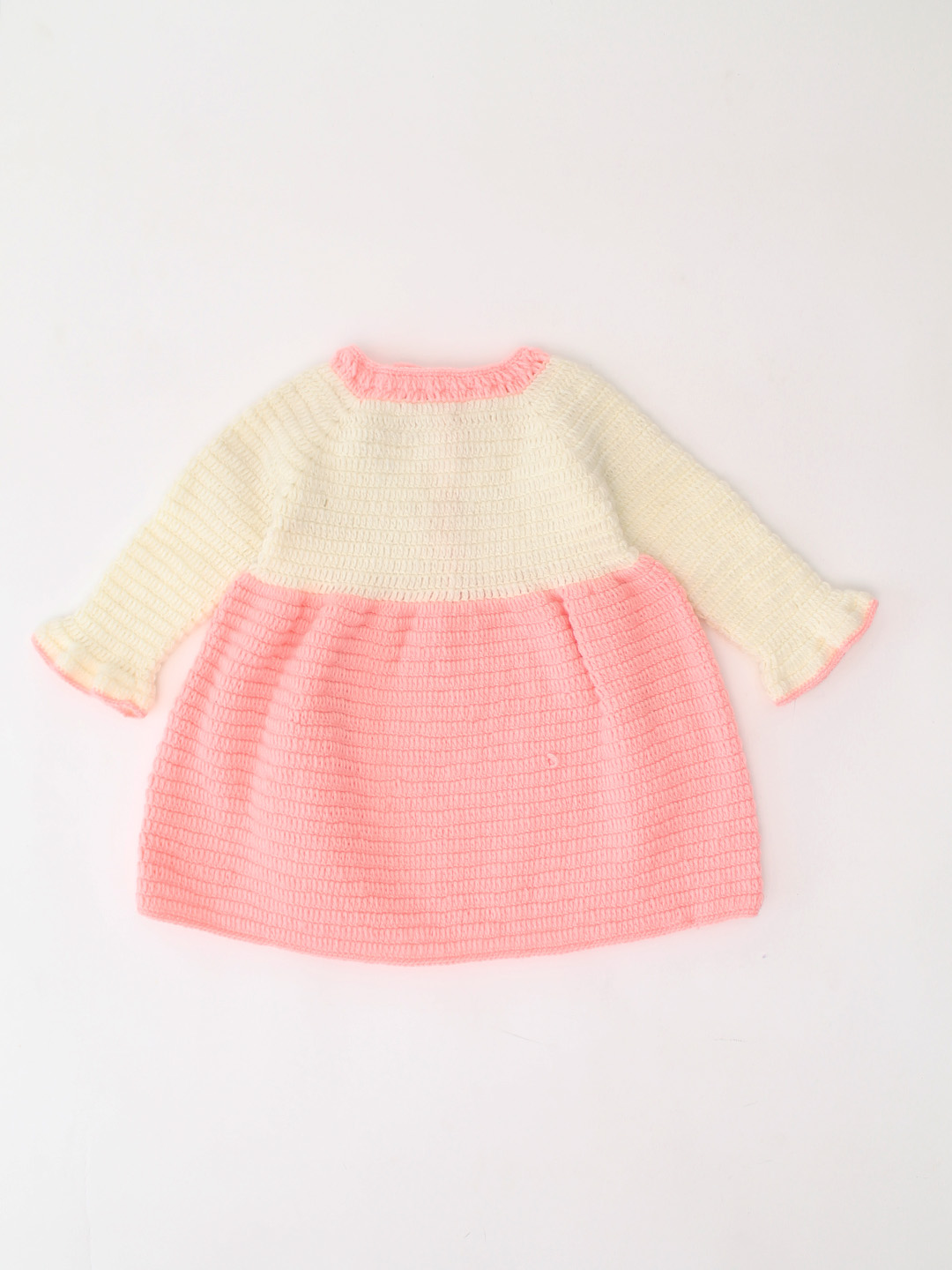 Woonie Crochet Handmade Floral Dress - Pink