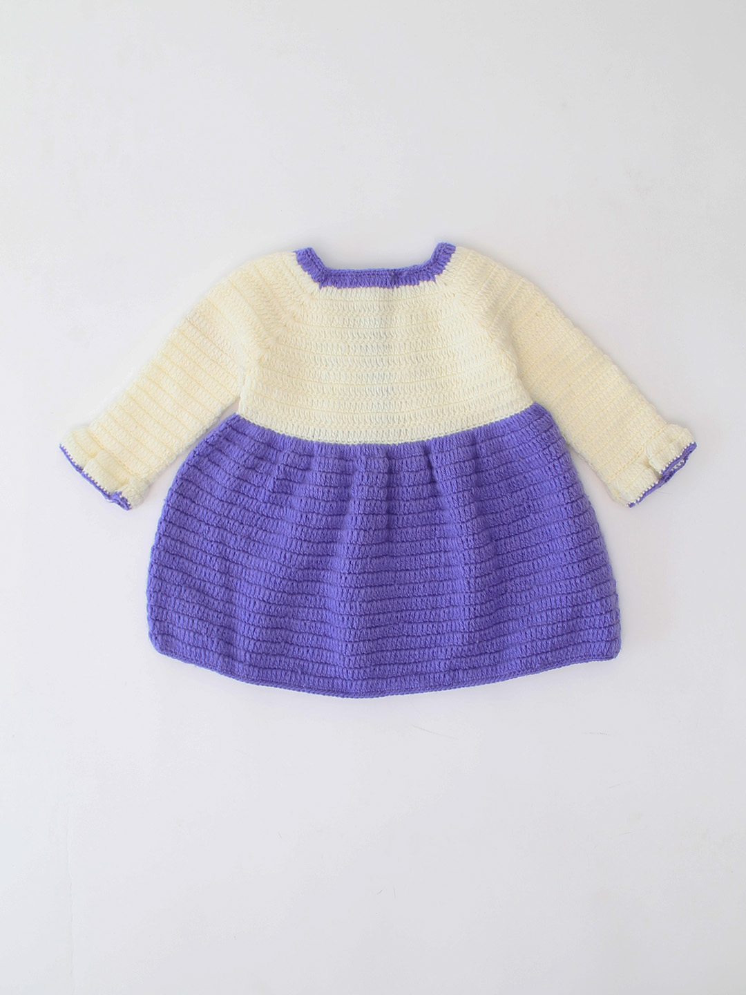Woonie Crochet Handmade Floral Dress - Purple