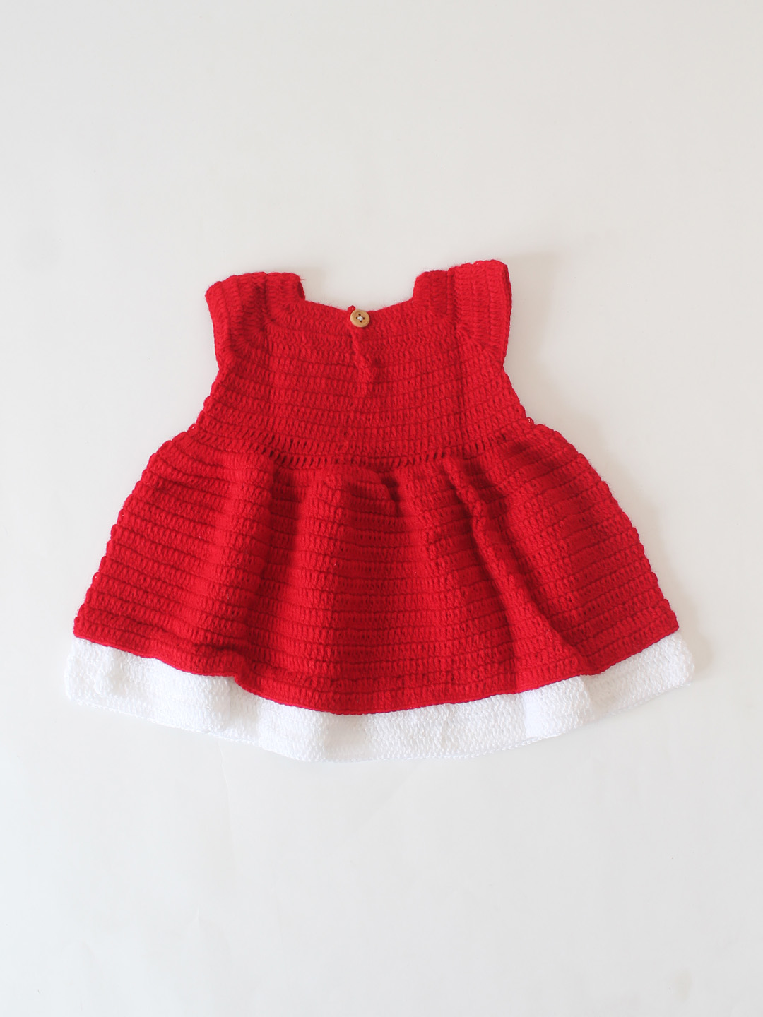 Woonie Handmade Crochet Bow Frock - Red