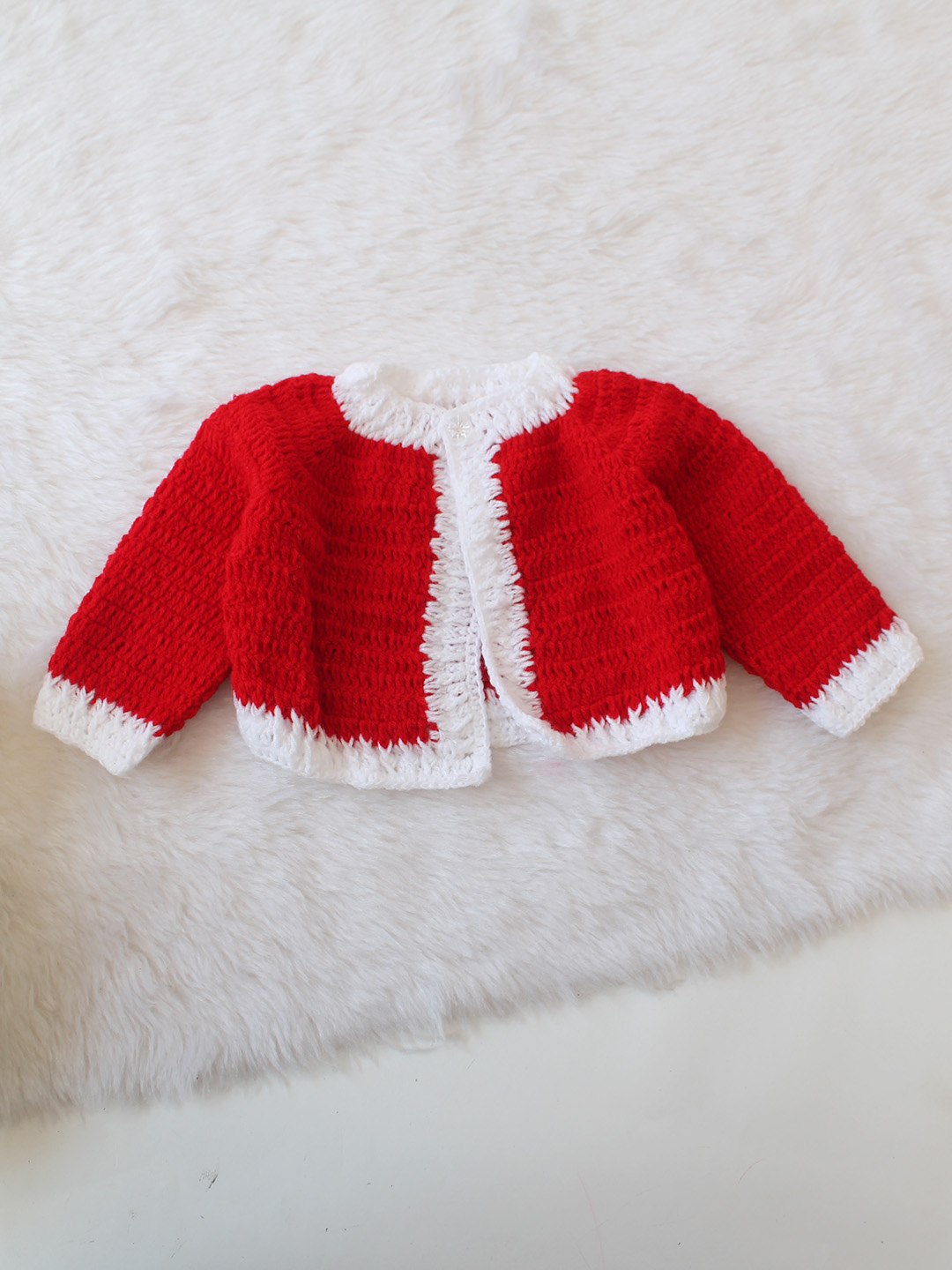 Christmas Rose Design Dress with Headband & Booties Set - Red