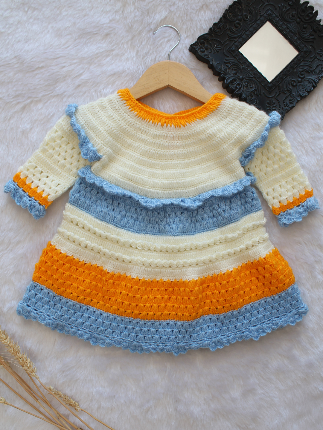 Woonie Full Sleeves Striped Dress - Multicolor