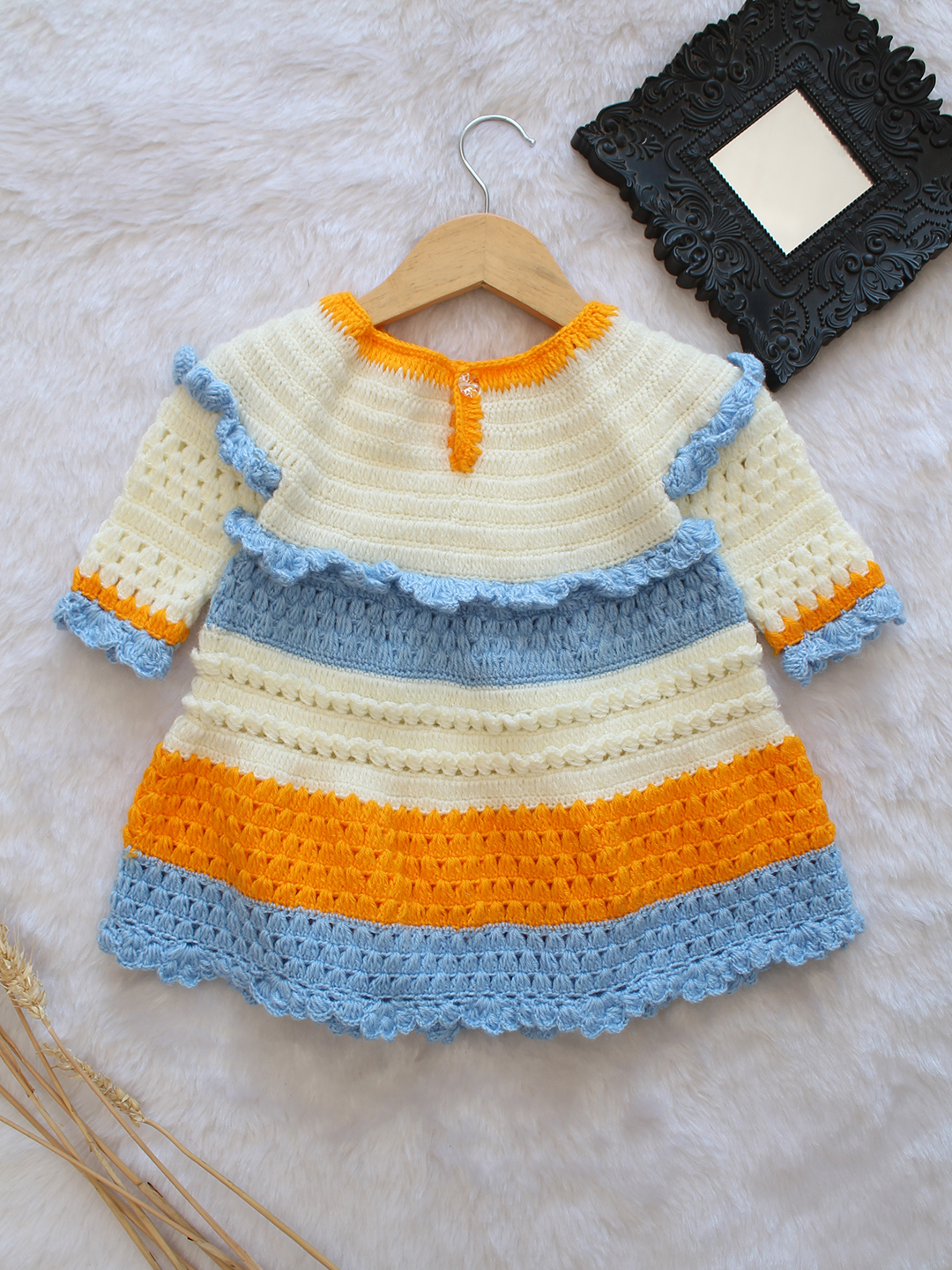 Woonie Full Sleeves Striped Dress - Multicolor