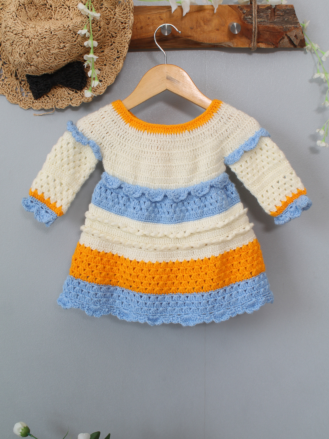 Woonie Full Sleeves Striped Dress - Multicolor