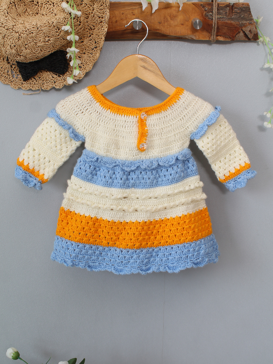 Woonie Full Sleeves Striped Dress - Multicolor