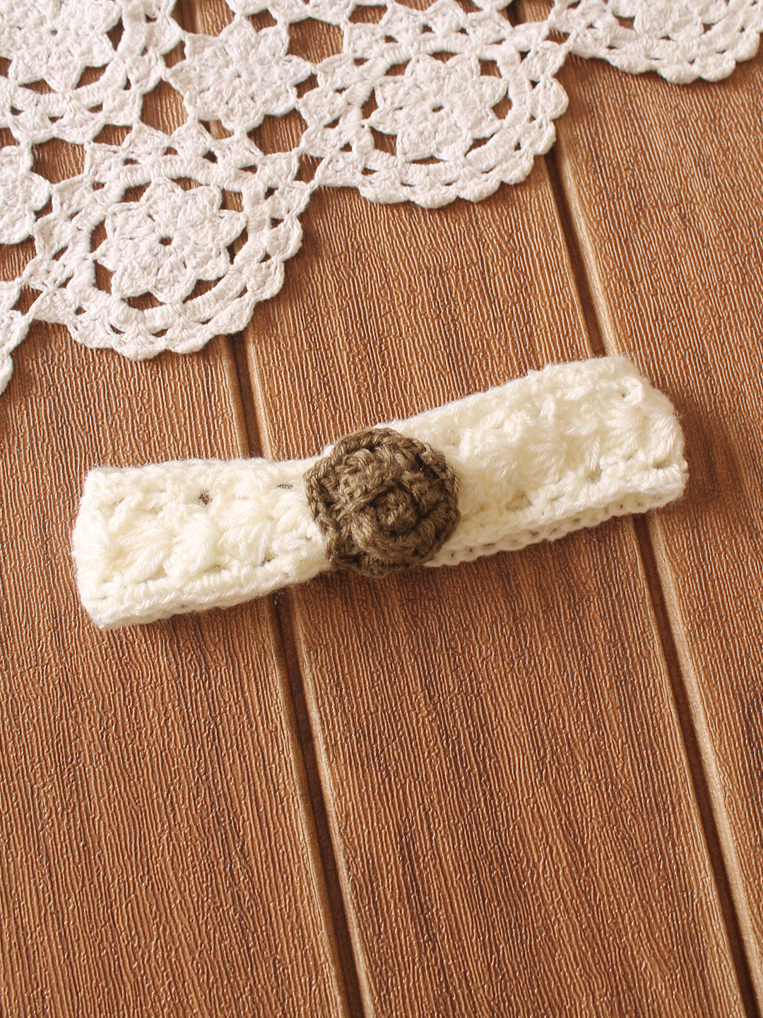 Woonie Crochet Shrug & Headband Frock - Beige