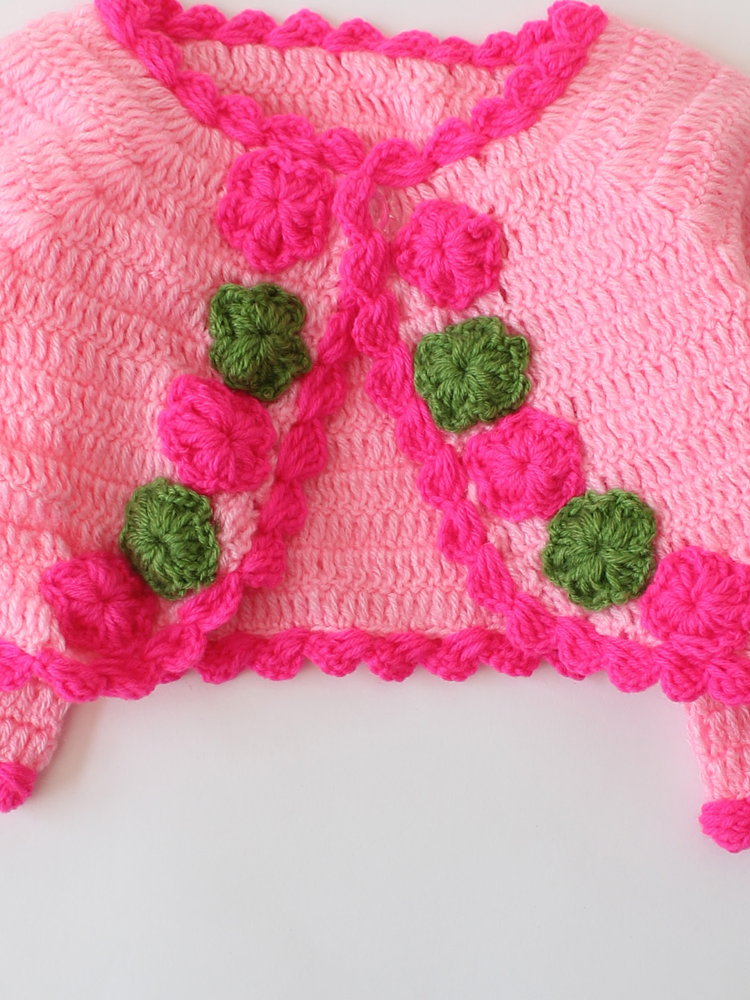 Woonie Crochet Frock with Matching Shrug  - Pink