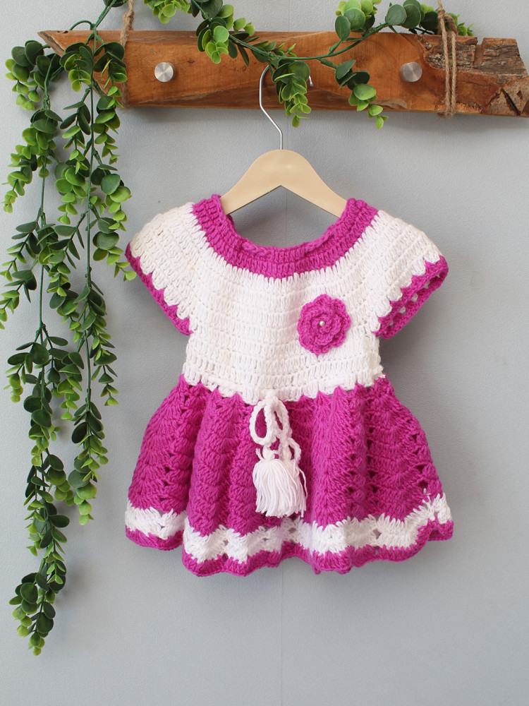 Image of Woonie Crochet Floral Frock - Purple