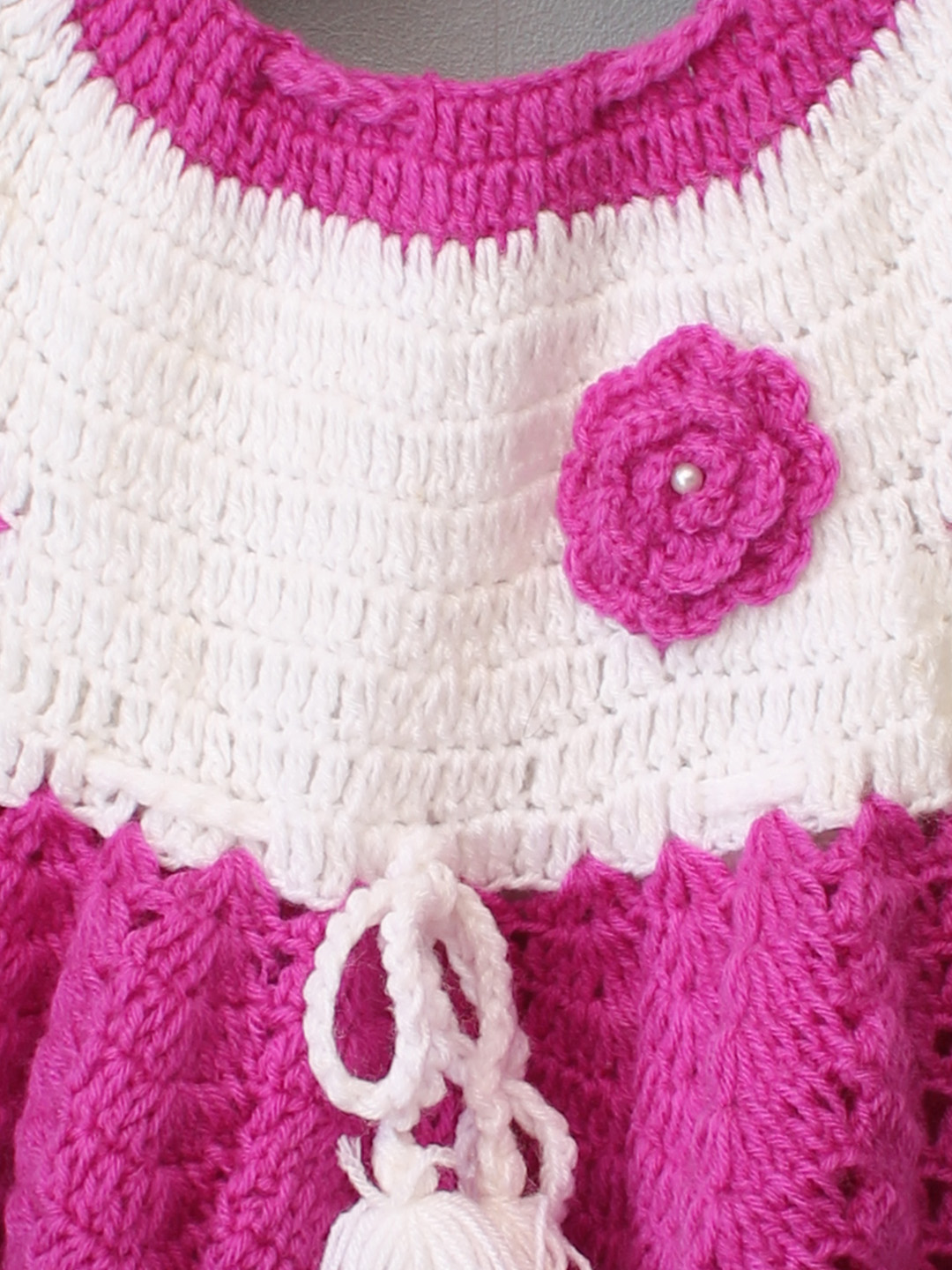 Woonie Crochet Floral Frock - Purple