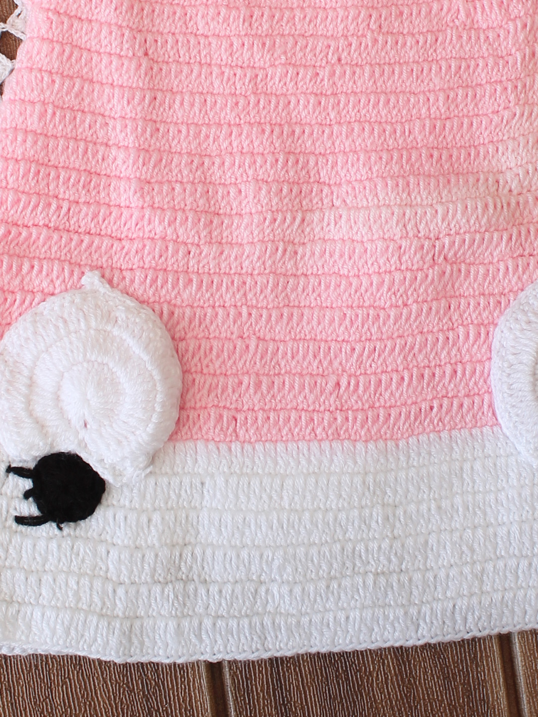 Woonie Crochet Cap Sleeves Frock  - Pink