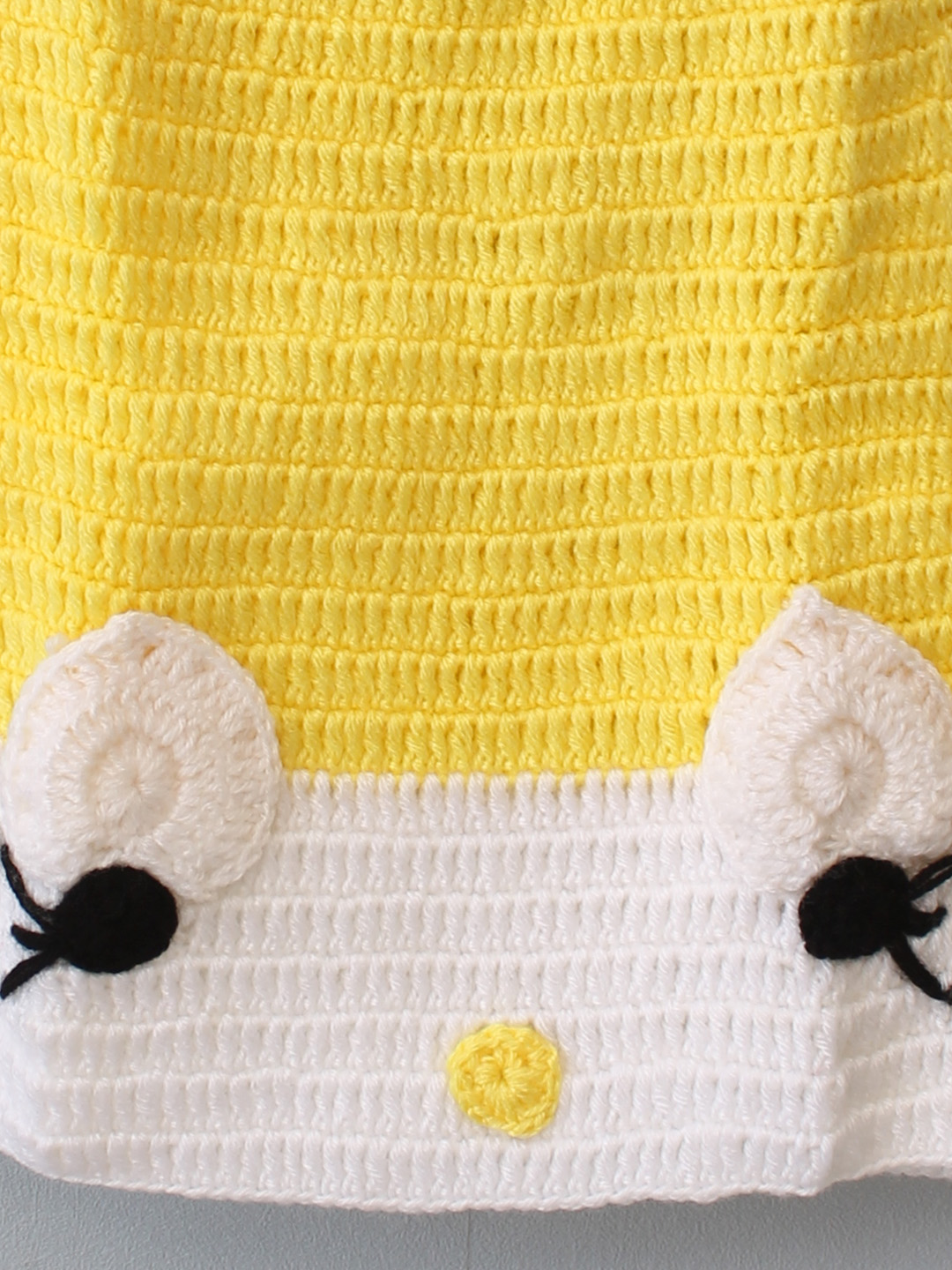 Woonie Crochet Cap Sleeves Frock  - Yellow