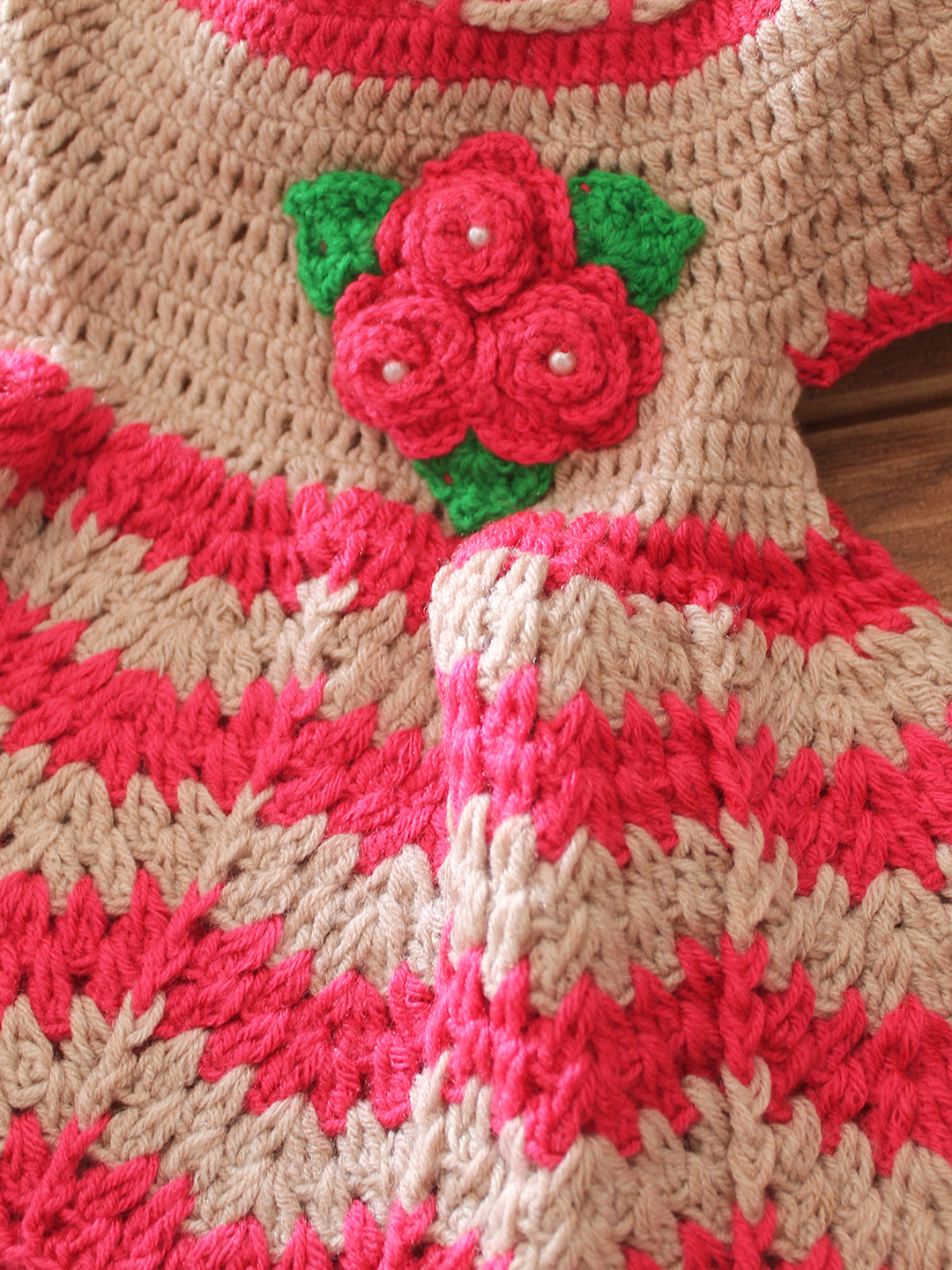Handmade Crochet Woolen Baby Girl Frock Soft Winter Dress for Infants