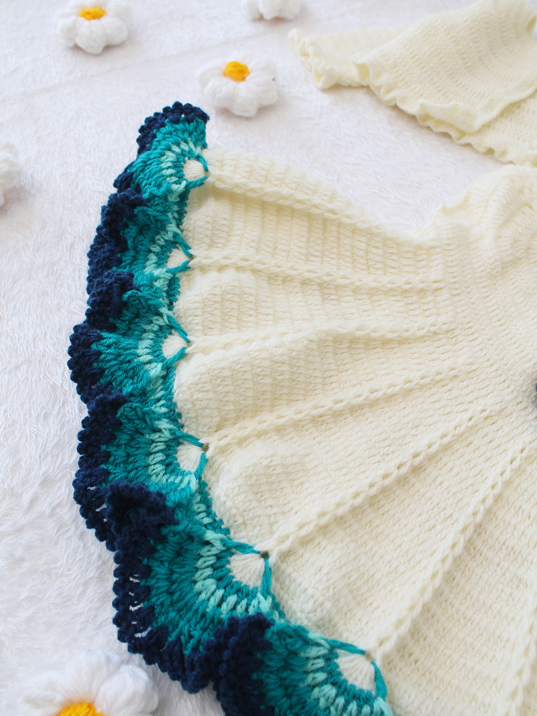 Handmade Knitted Baby Girl Winter Dress  Crochet Wool Frock