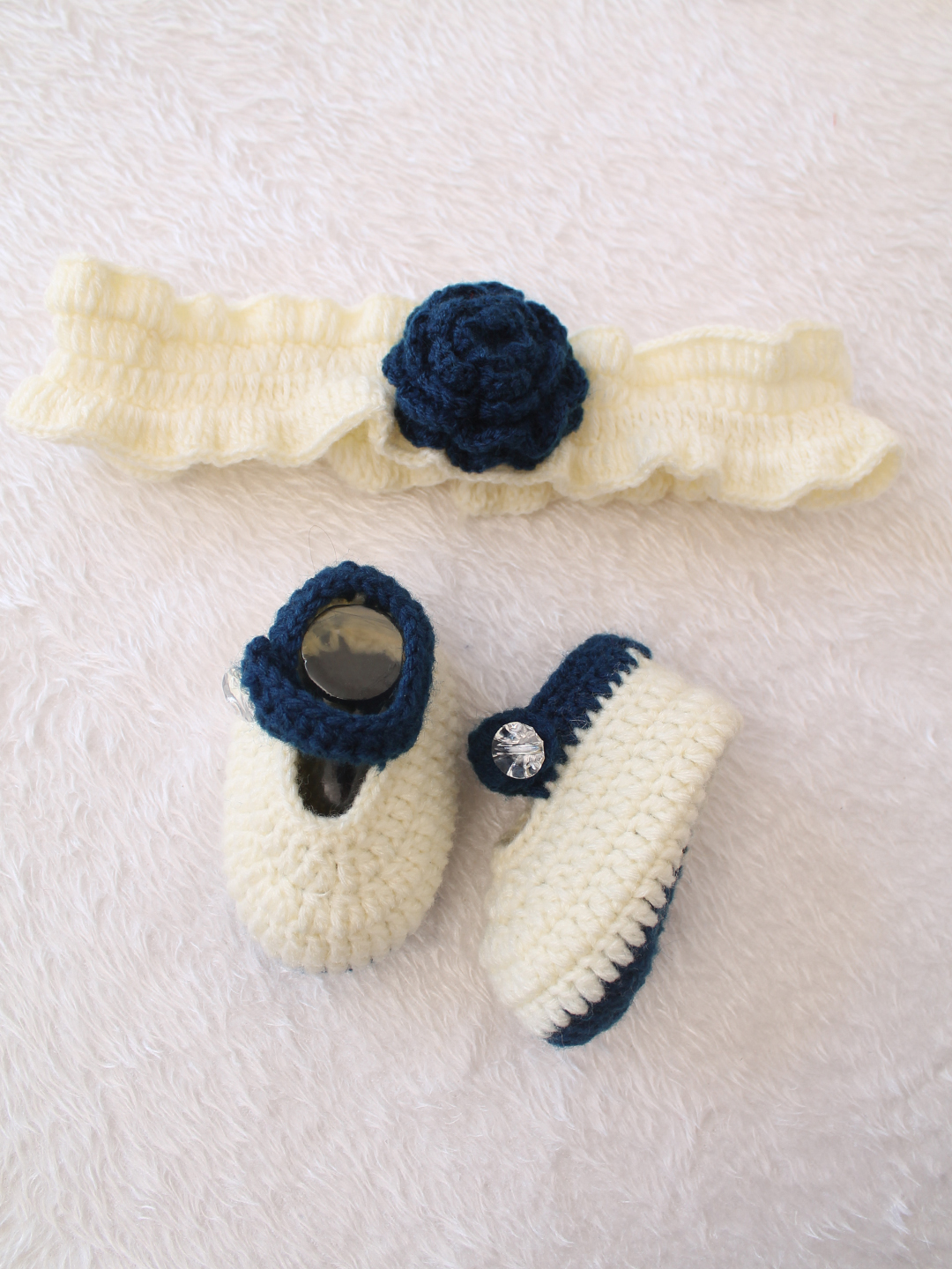 Handmade Knitted Baby Girl Winter Dress Crochet Wool Frock