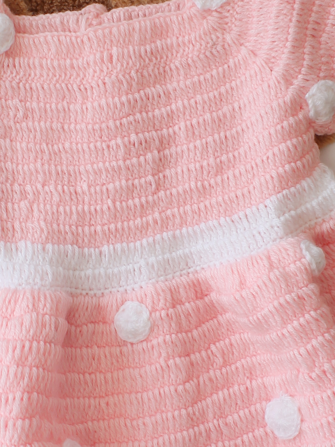Handmade Knitted Baby Girl Winter Dress Crochet Wool Frock