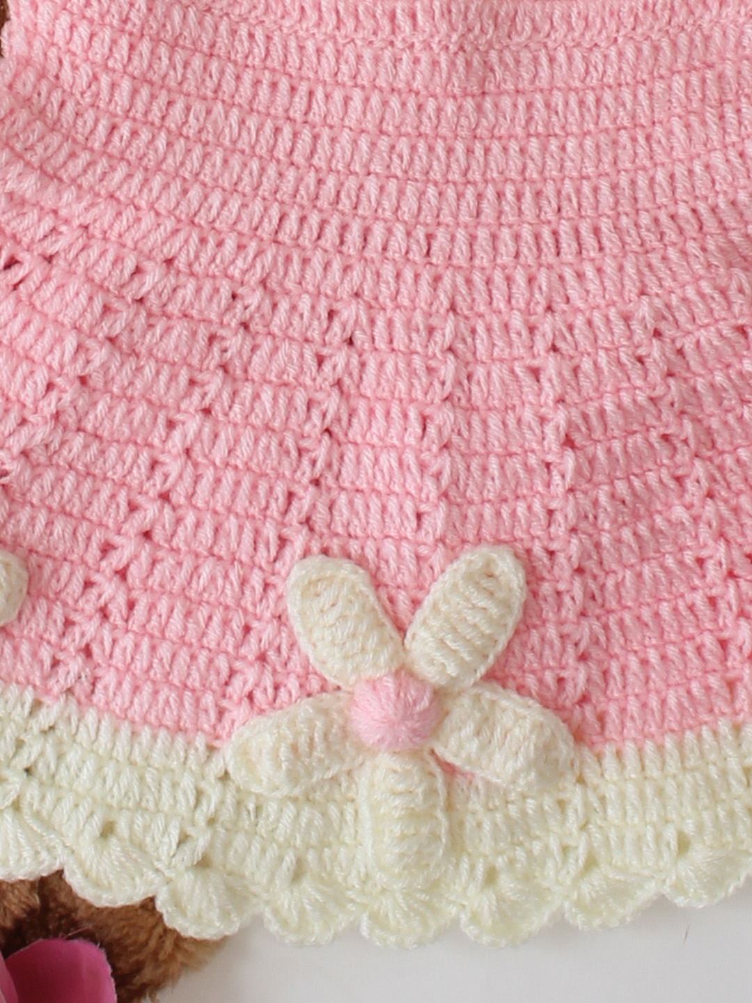Handmade Crochet Baby Winter Frock Warm Wool Dress for Girls