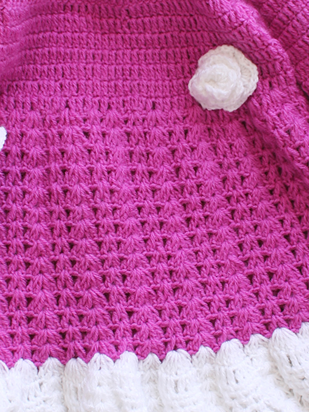 Handmade Crochet Newborn Baby Dress Soft Wool Winter Frock