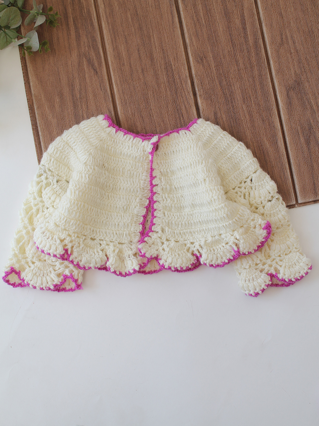 Handmade Crochet Baby Girl Woolen Frock