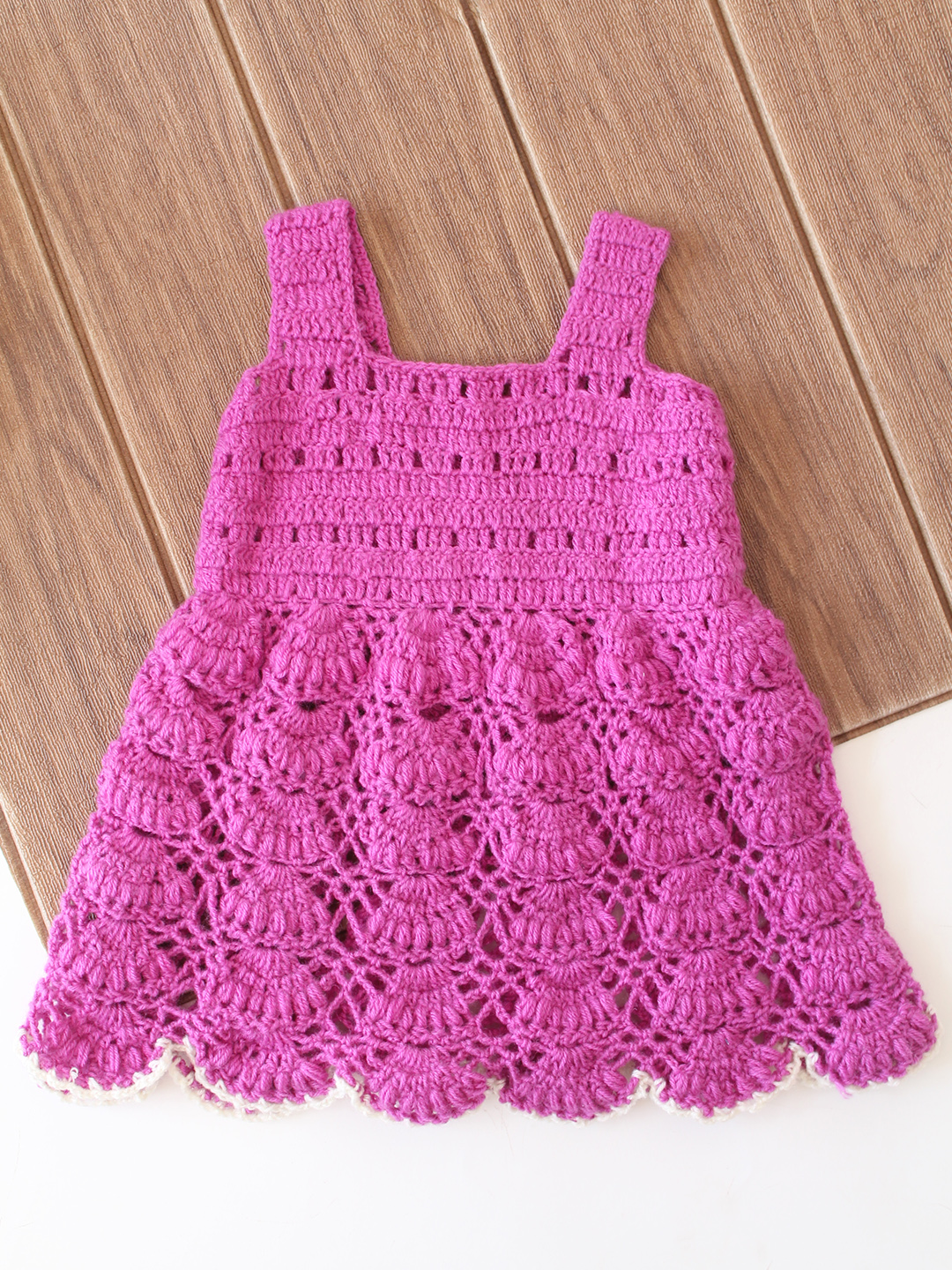 Handmade Crochet Baby Girl Woolen Frock