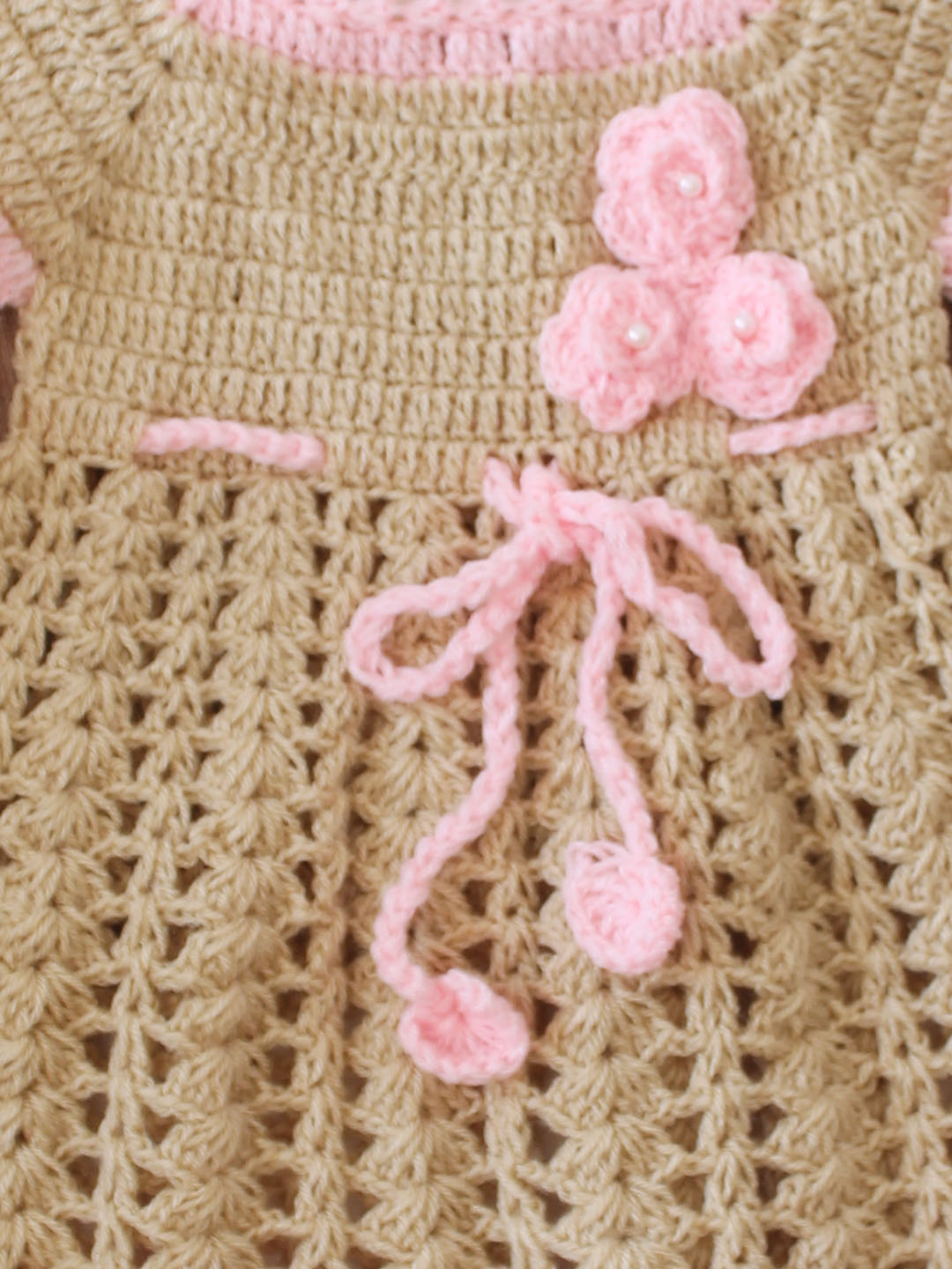 Handmade Crochet Baby Girl Woolen Frock