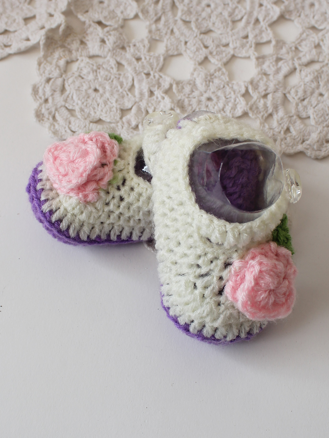 Crochet Wool Baby Frock for Newborn Girls