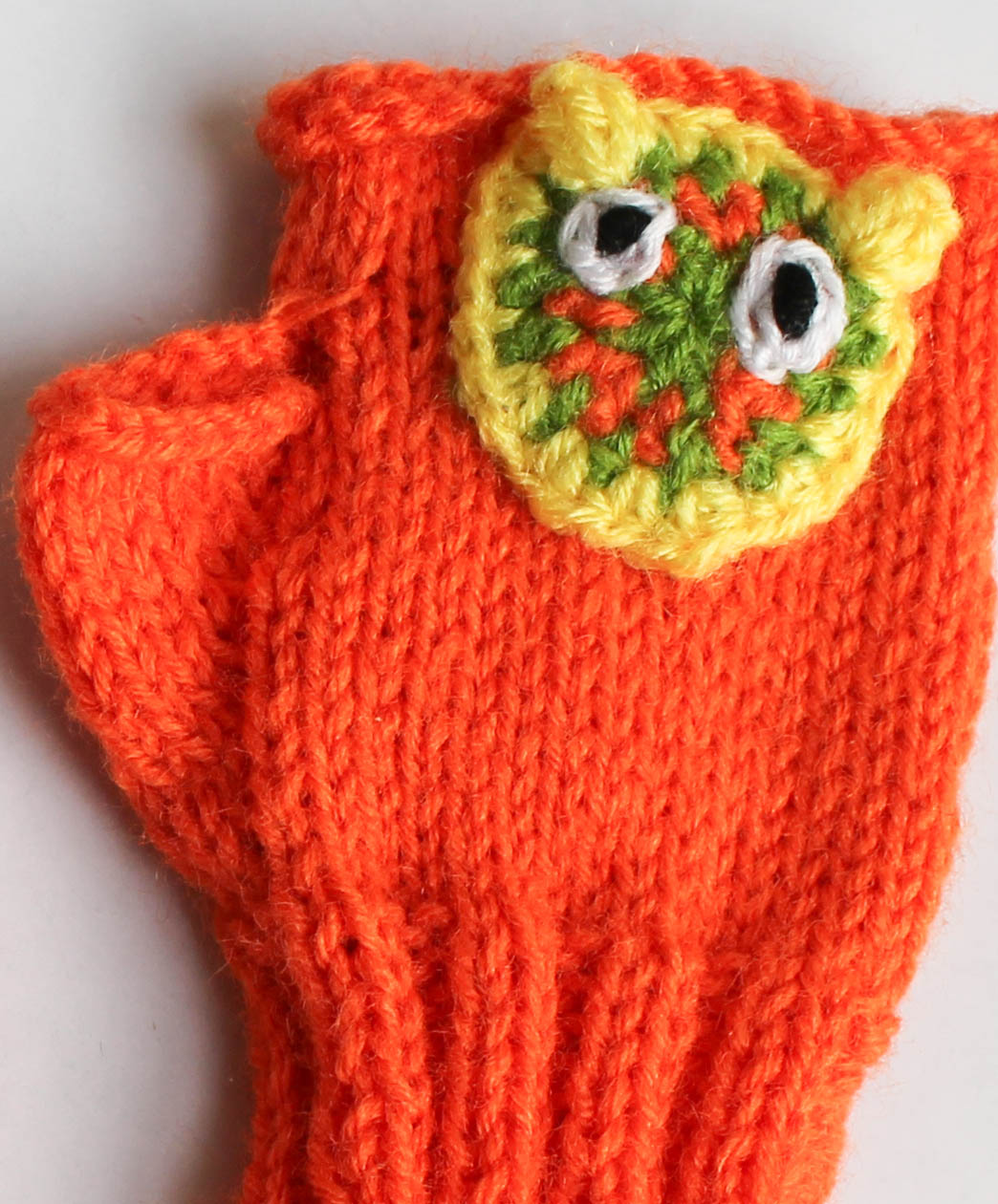 Woonie Handmade Face Detailing Gloves - Orange