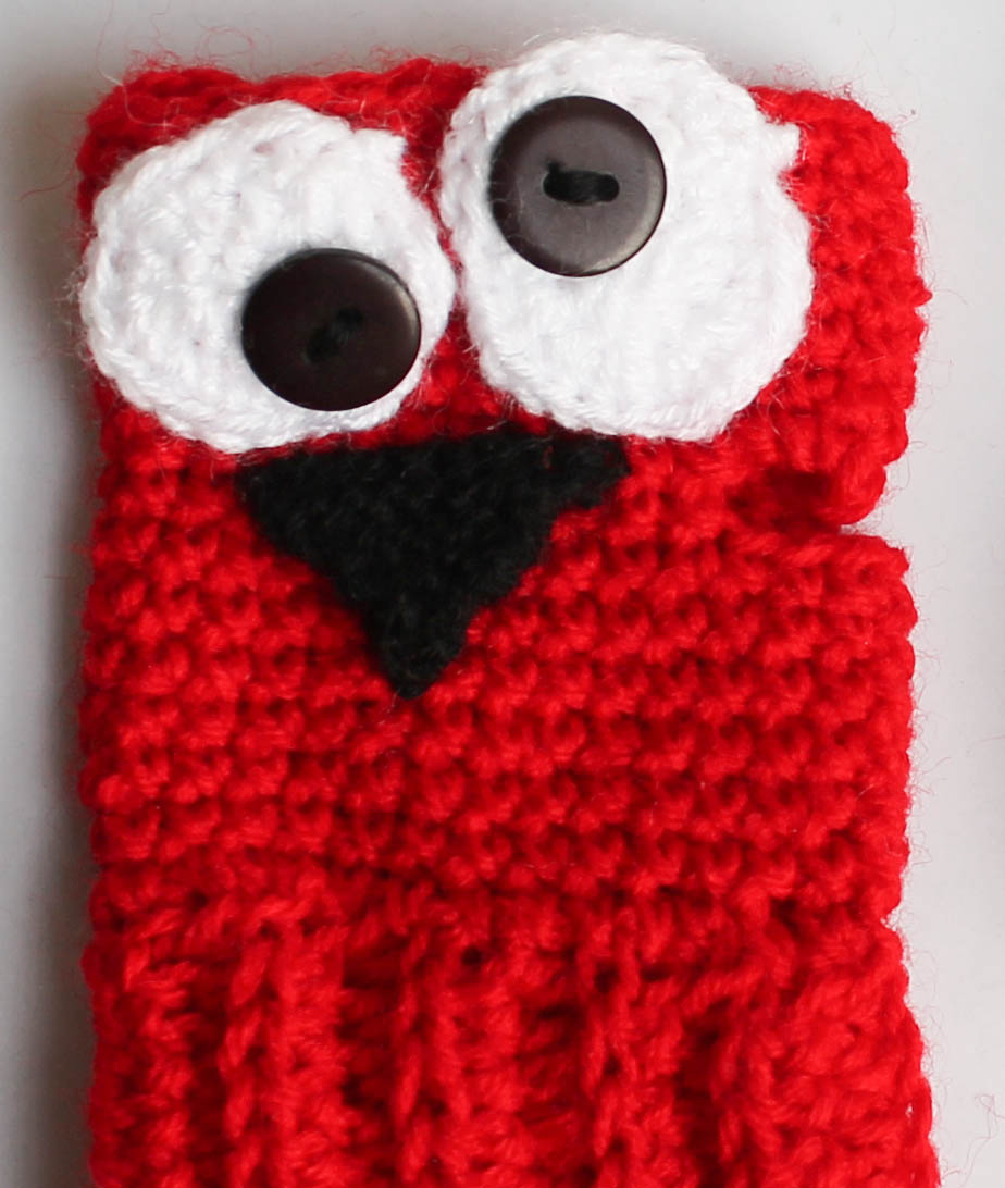 Woonie Handmade Eyes Pattern Gloves - Red