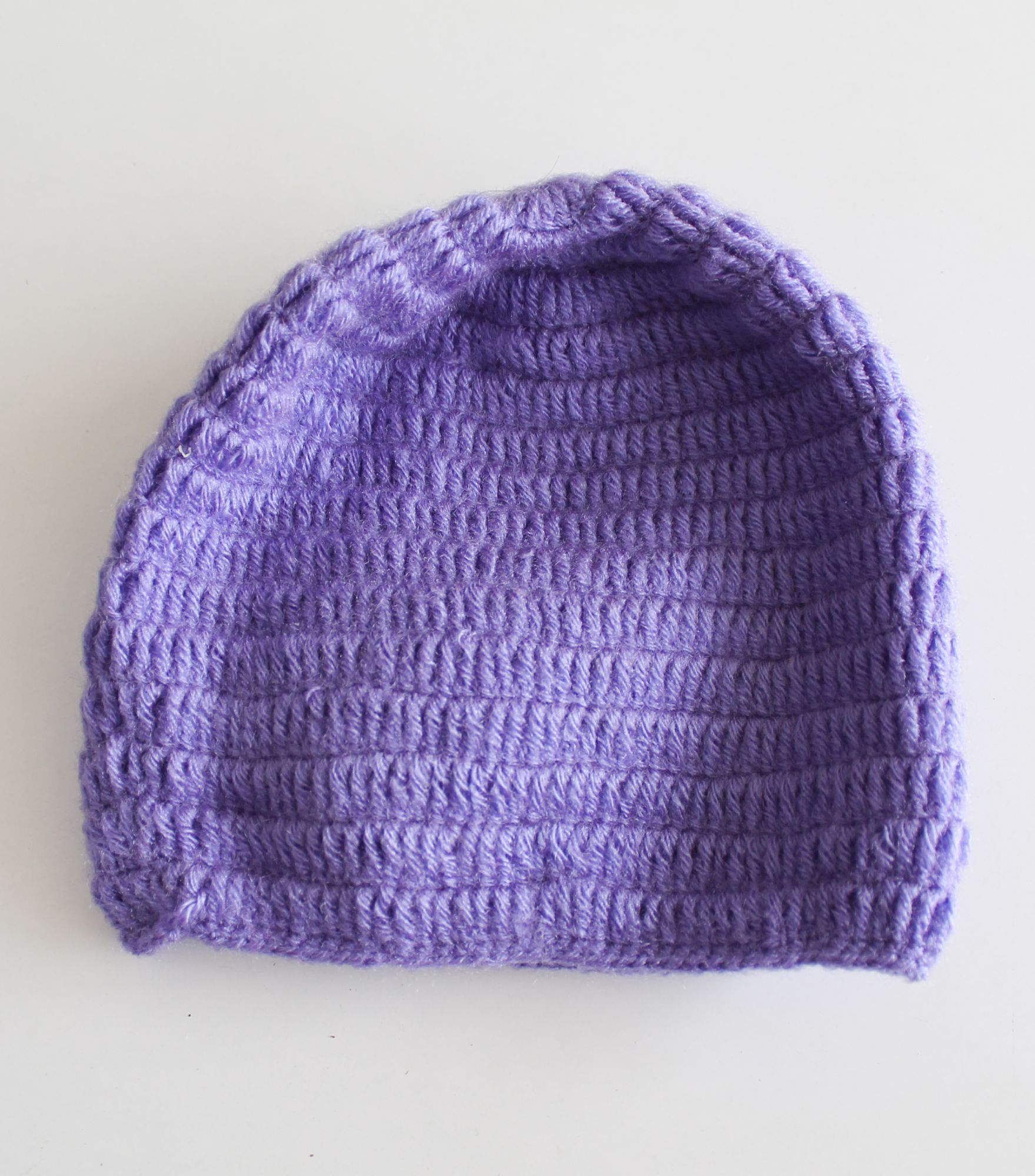 Woonie Handmade Floral Design Cap With Mittens & Booties - Purple