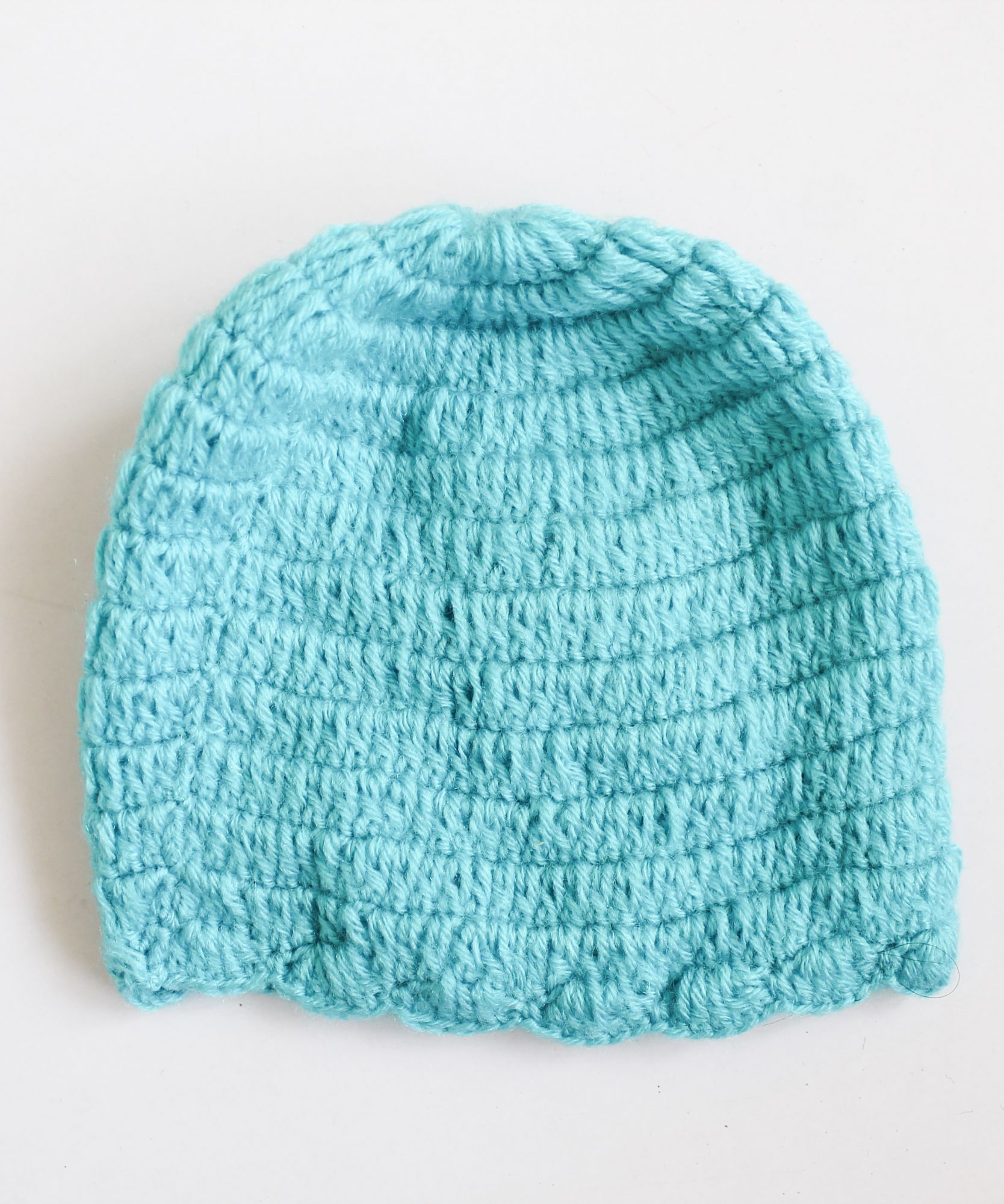 Woonie Handmade Floral Design Cap With Mittens & Booties - Blue