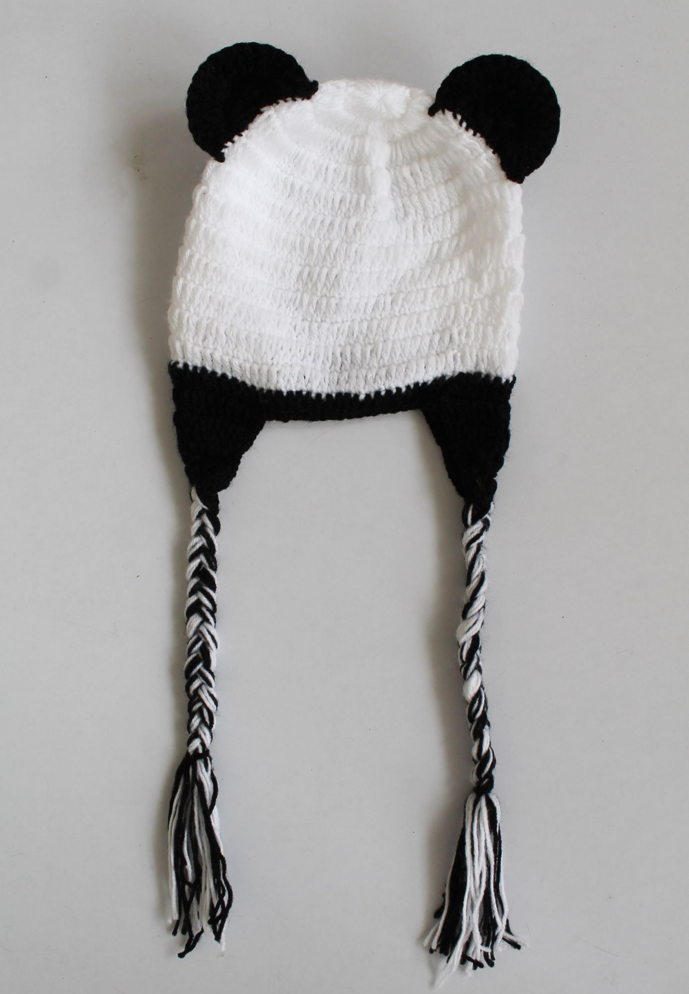 Woonie Panda Theme Cap with Booties & Mittens - White & Black