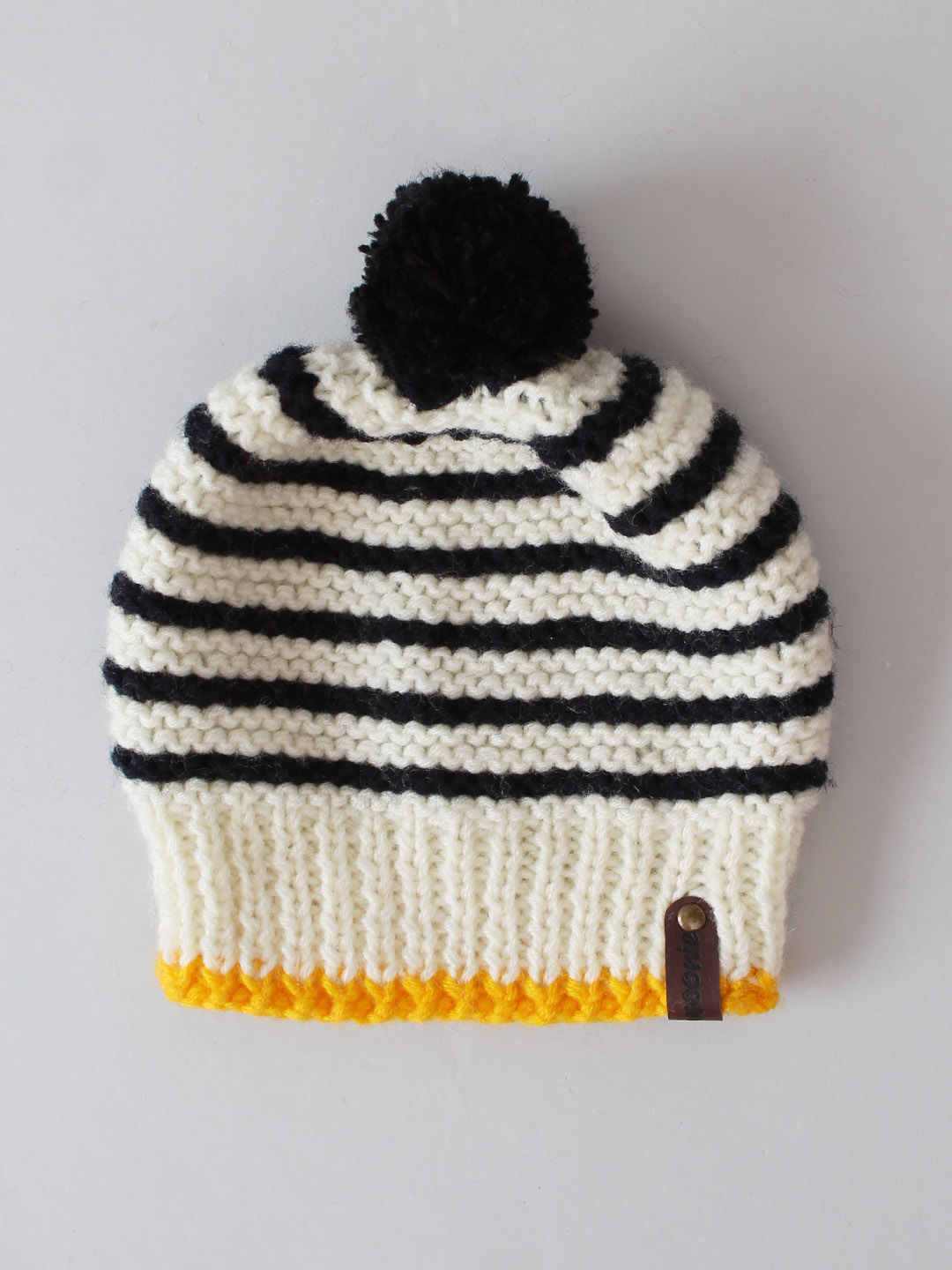 Woonie Handknitted Striped Cap with Matching Mittens and Socks Set