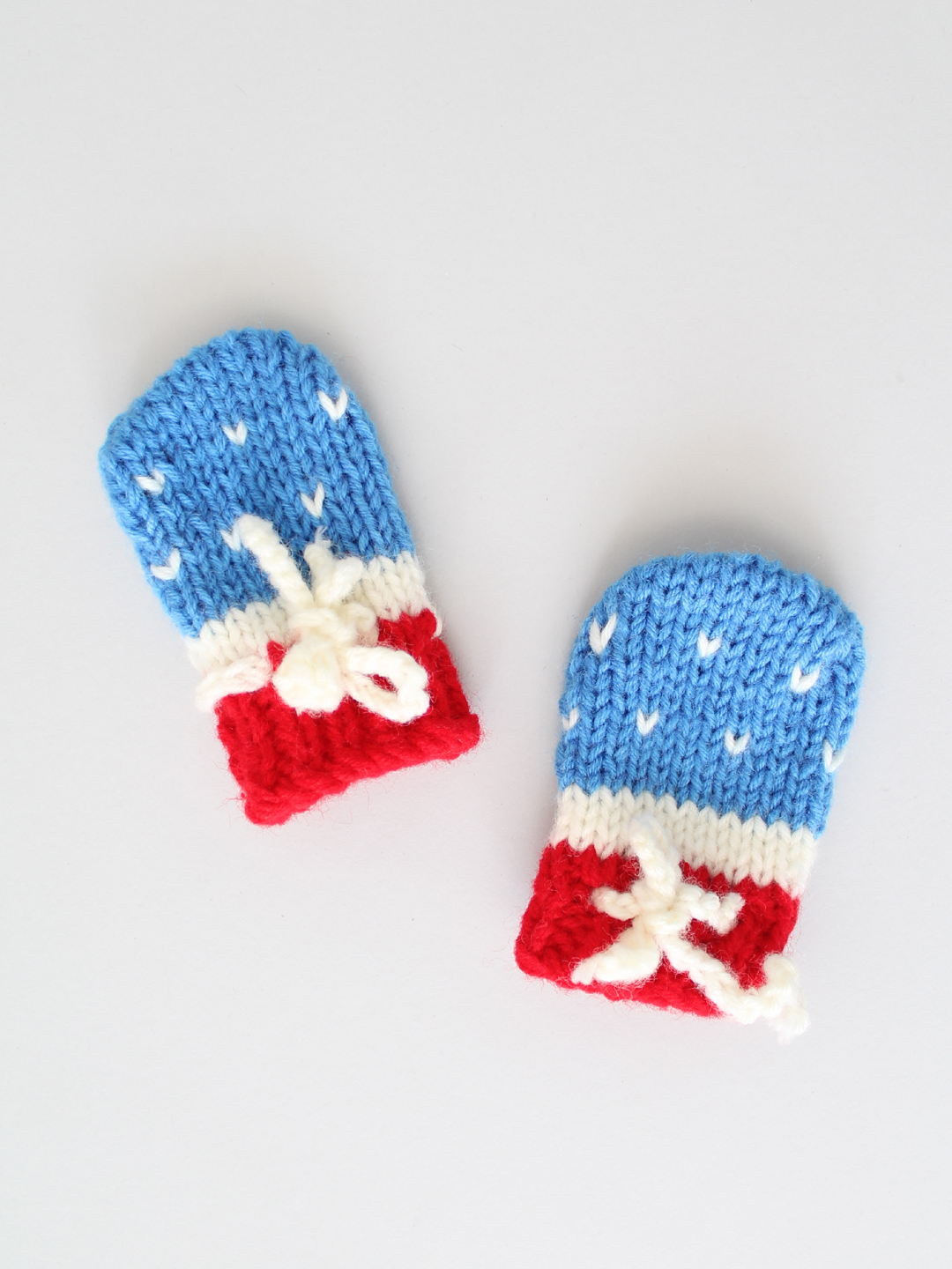 Woonie Handknitted Pom-Pom Blue Cap with Matching Mittens and Socks Set