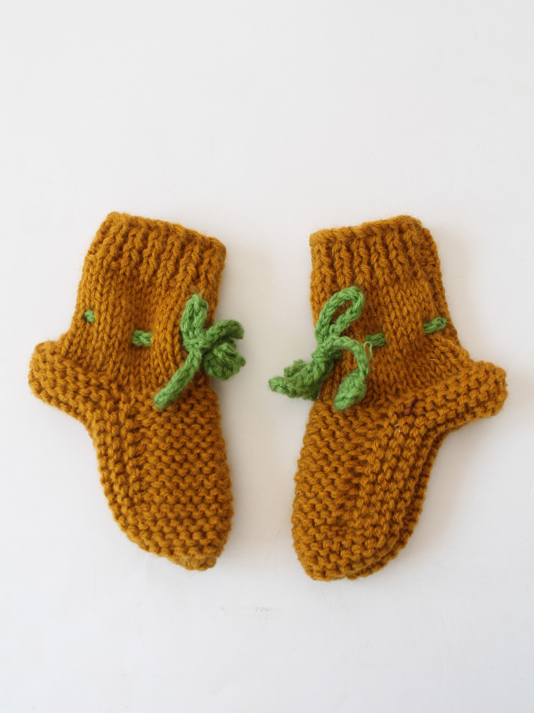 Pumpkin Cap with Matching Mittens and Socks Set - Mustard