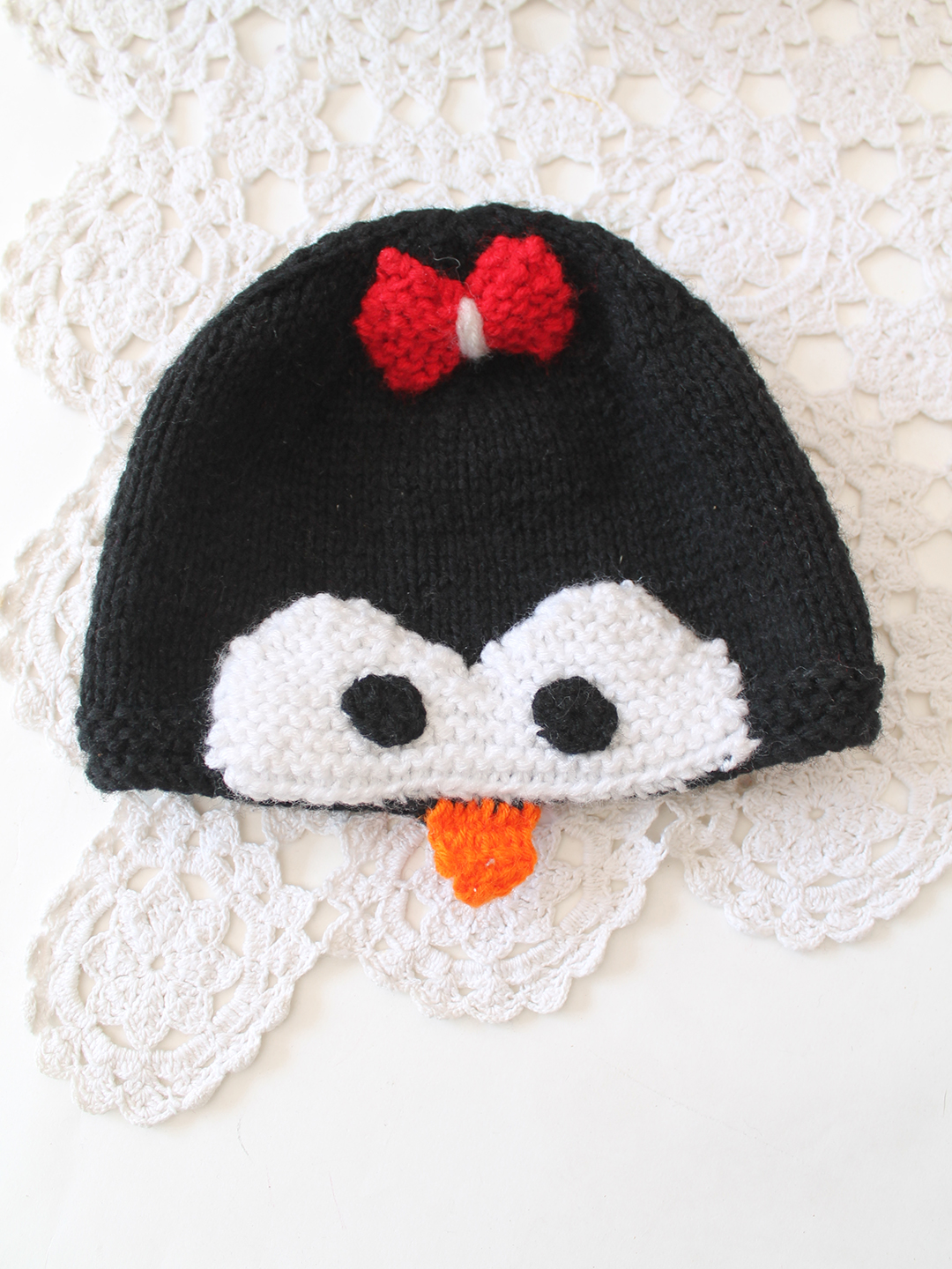 Woonie Penguin Cap Mittens and Socks Set - Black