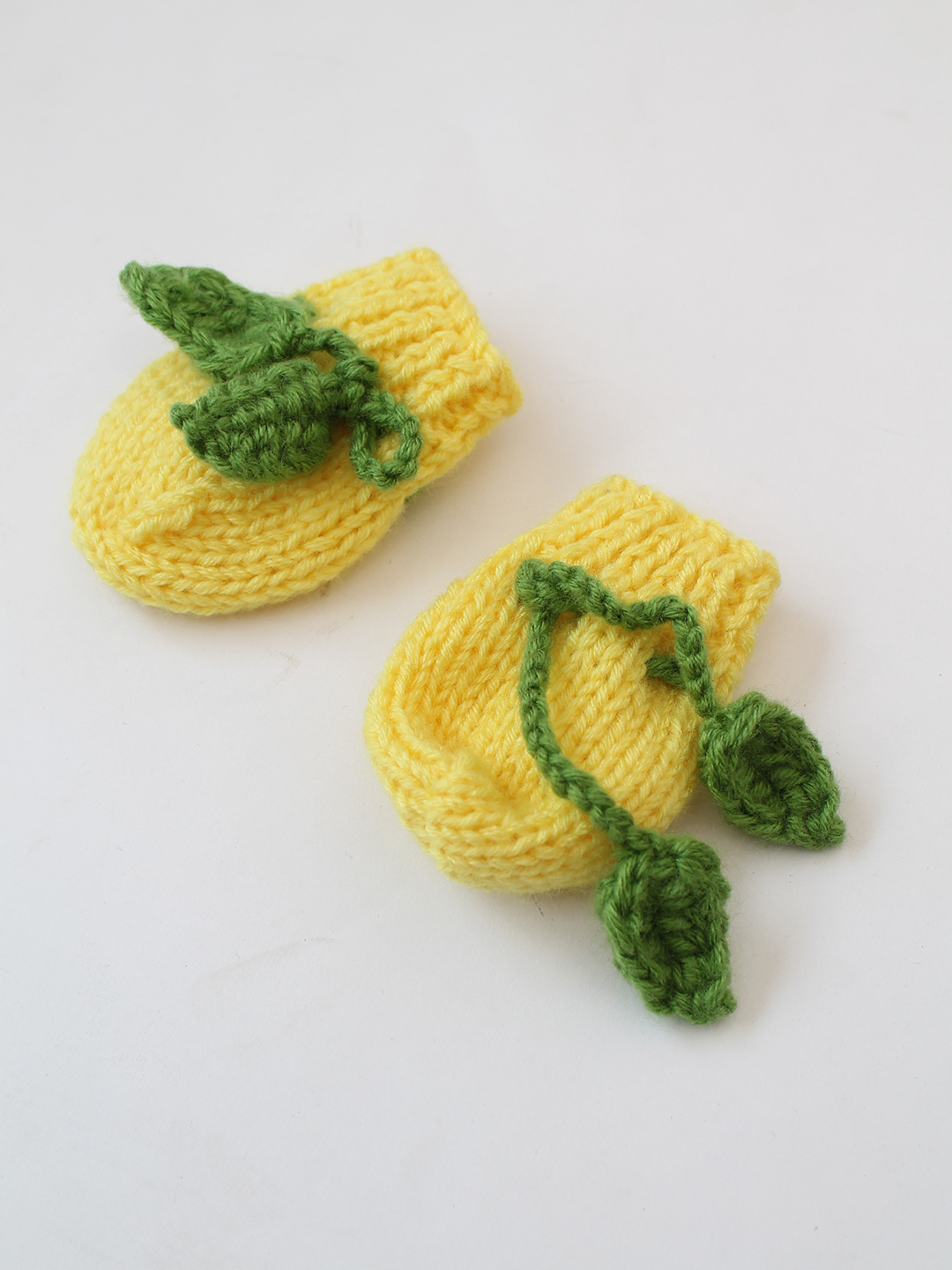 Woonie Handknitted Lemon Cap, Mittens and Socks Set - Yellow