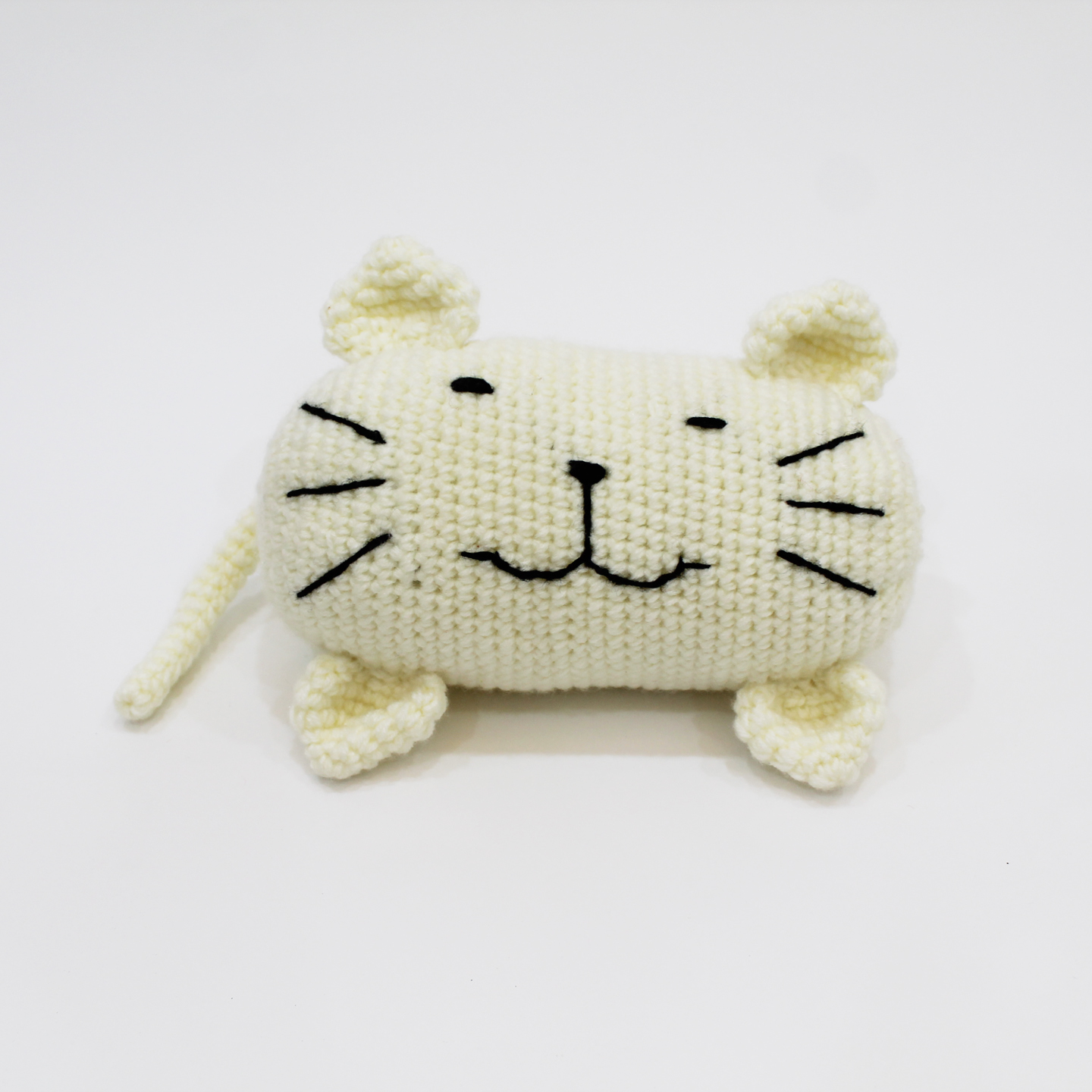Crochet Cat Face Jungle Cuddle Cushion For Children - Red