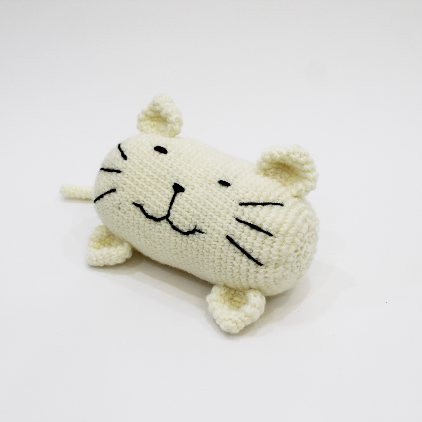 Crochet Cat Face Jungle Cuddle Cushion For Children - Red