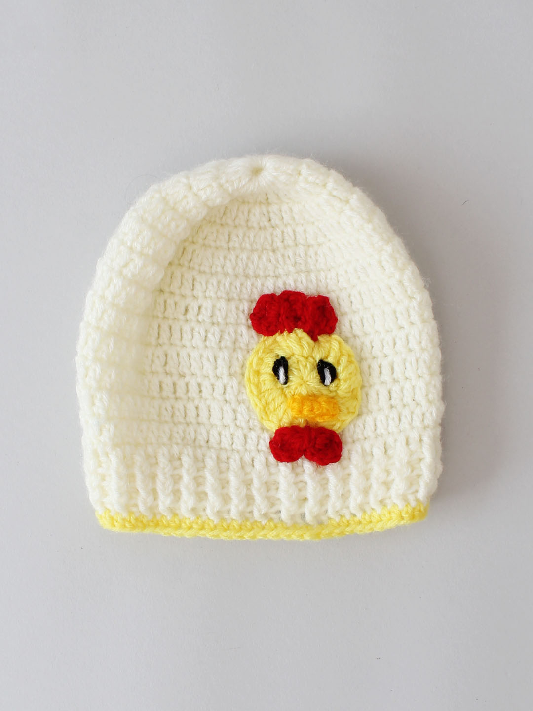 Crochet Chicken Applique Sweater with Matching Pants - Cream