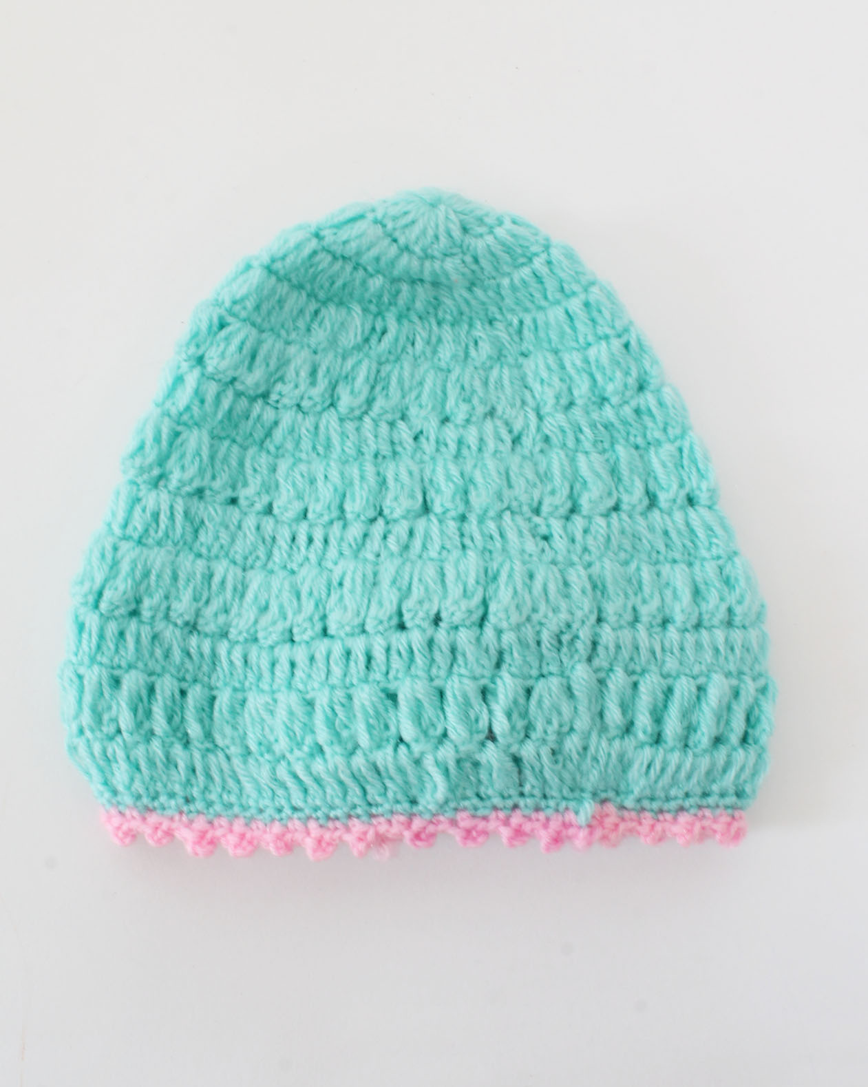 Crochet Flower Applique Sweater With Cap For Girls - Turquoise