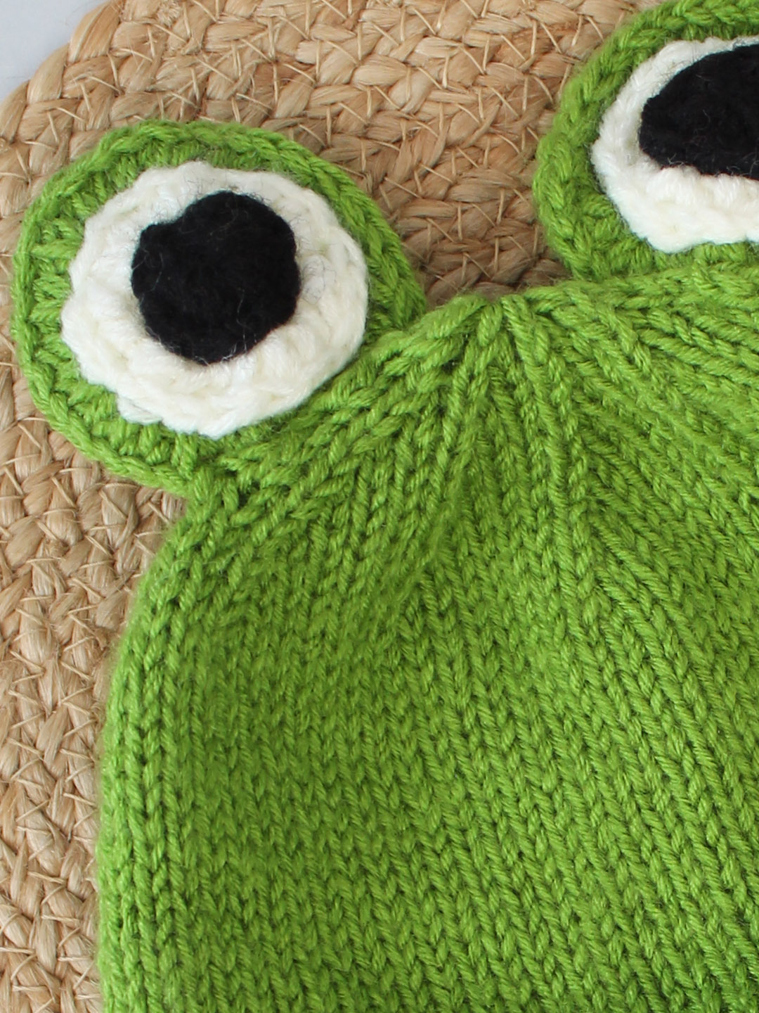 Crochet Frog Hat - Green