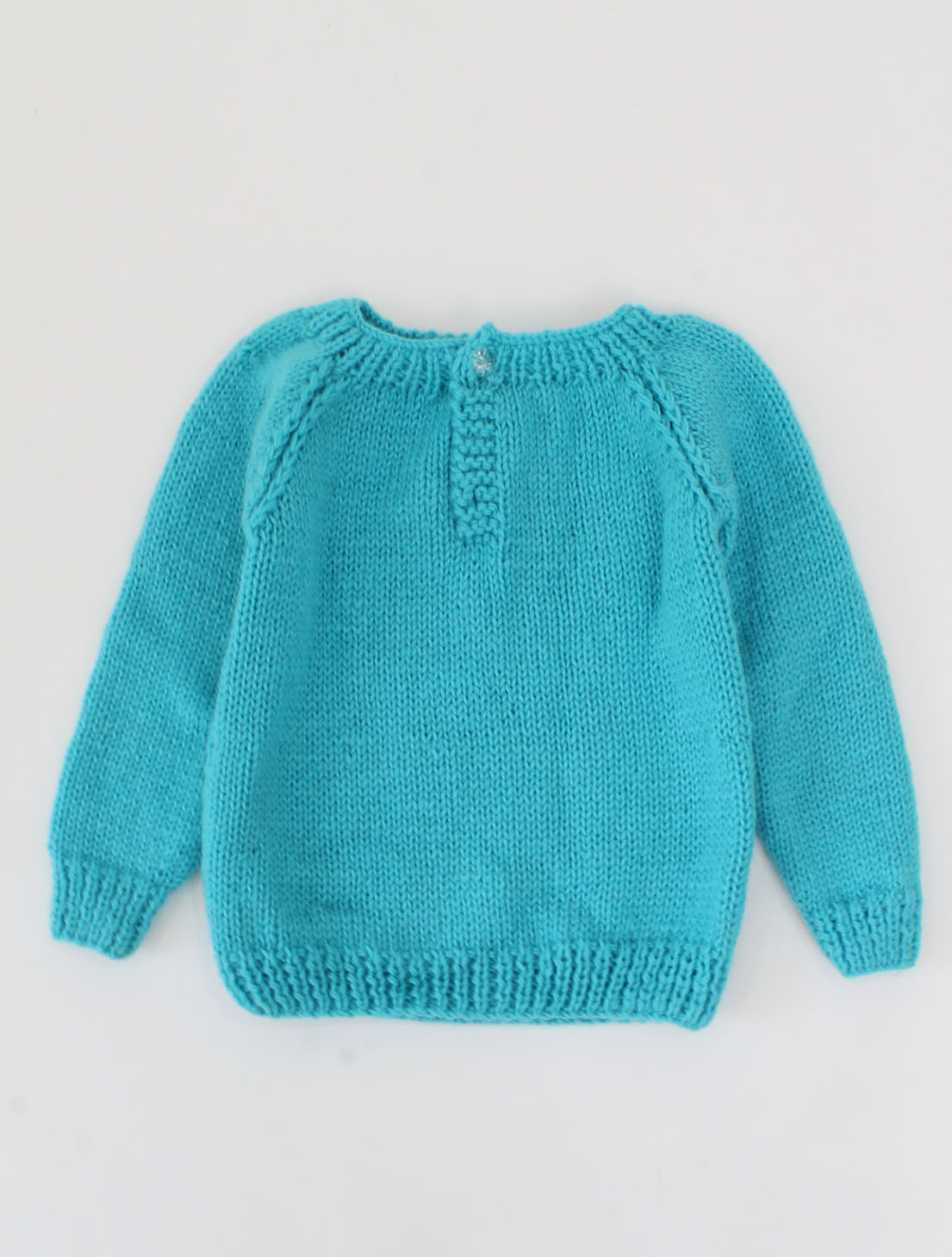 Crochet Full Sleeves Butterfly Detailing Sweater For Kids - Blue
