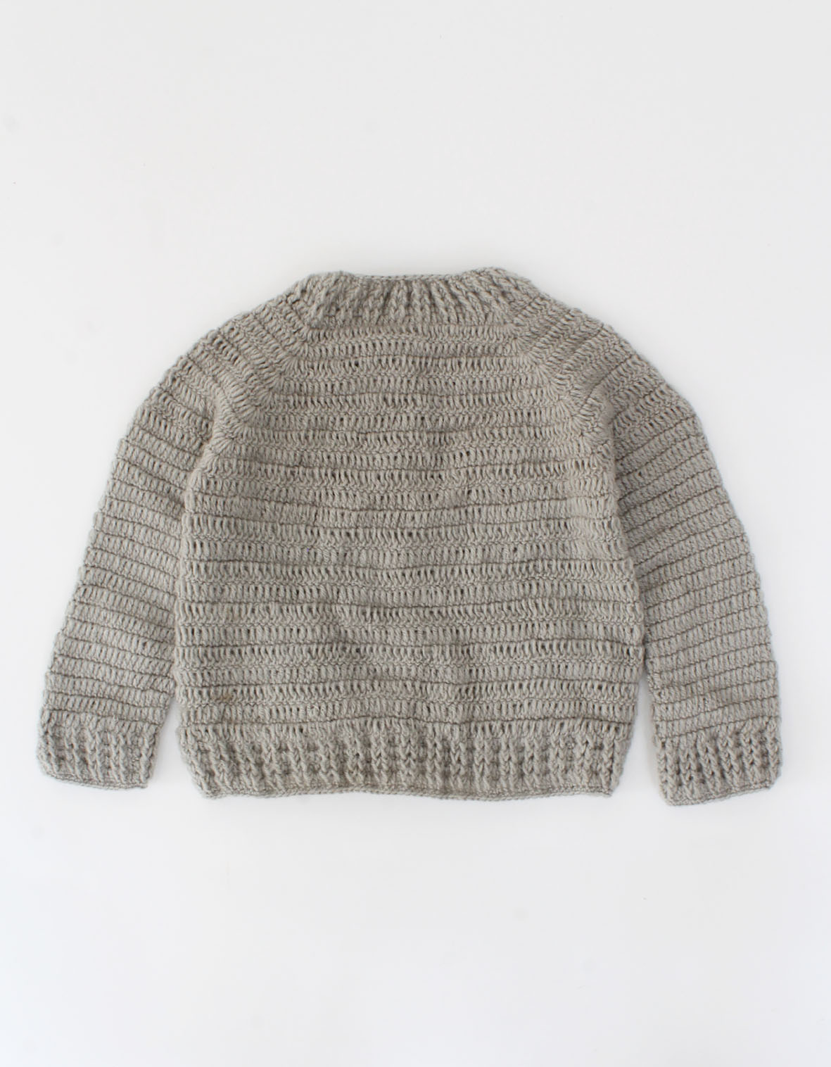 Crochet Full Sleeves Sun And Rainbow Sweater For Kids - Grey