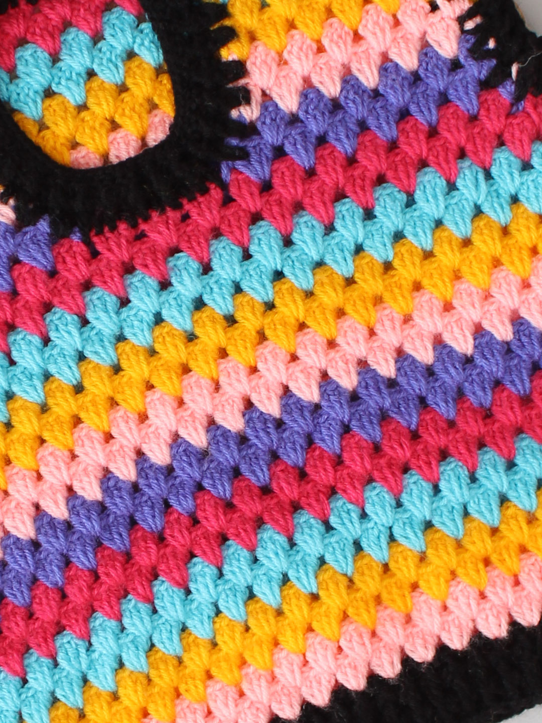 Crochet Granny Stitch Sleeveless Sweater for New Born - Multi