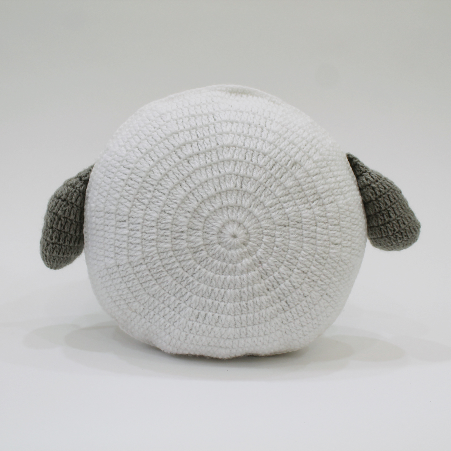 Crochet Jungle Theme Sheep Filled Cuddle Cushion - White