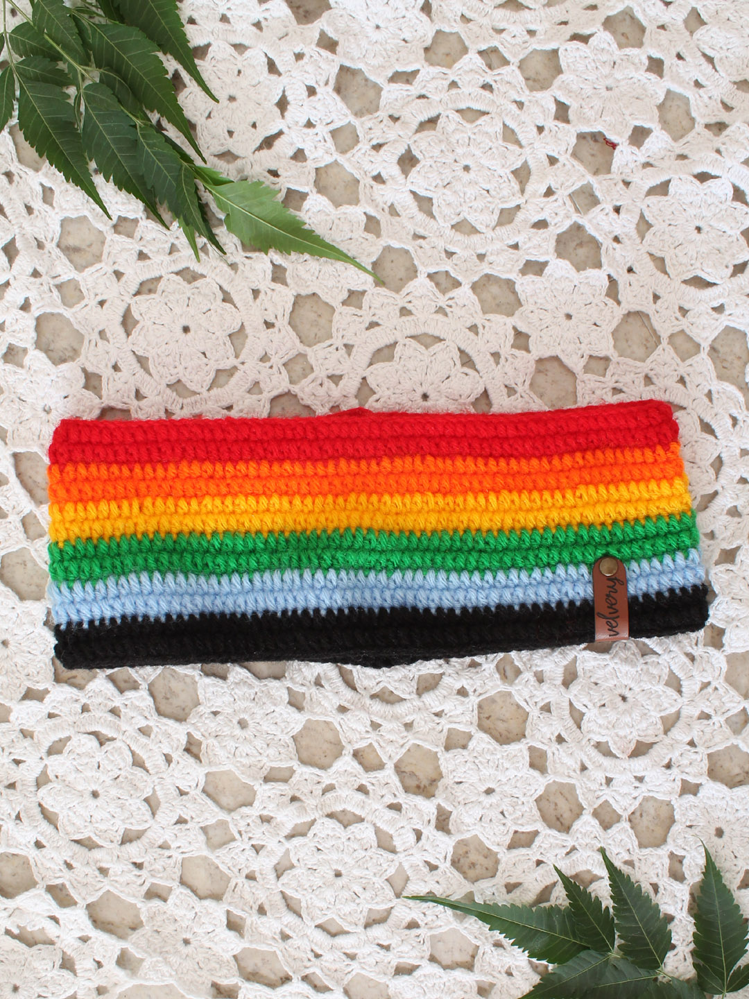 Crochet Rainbow Winter Headband for Women - Multi