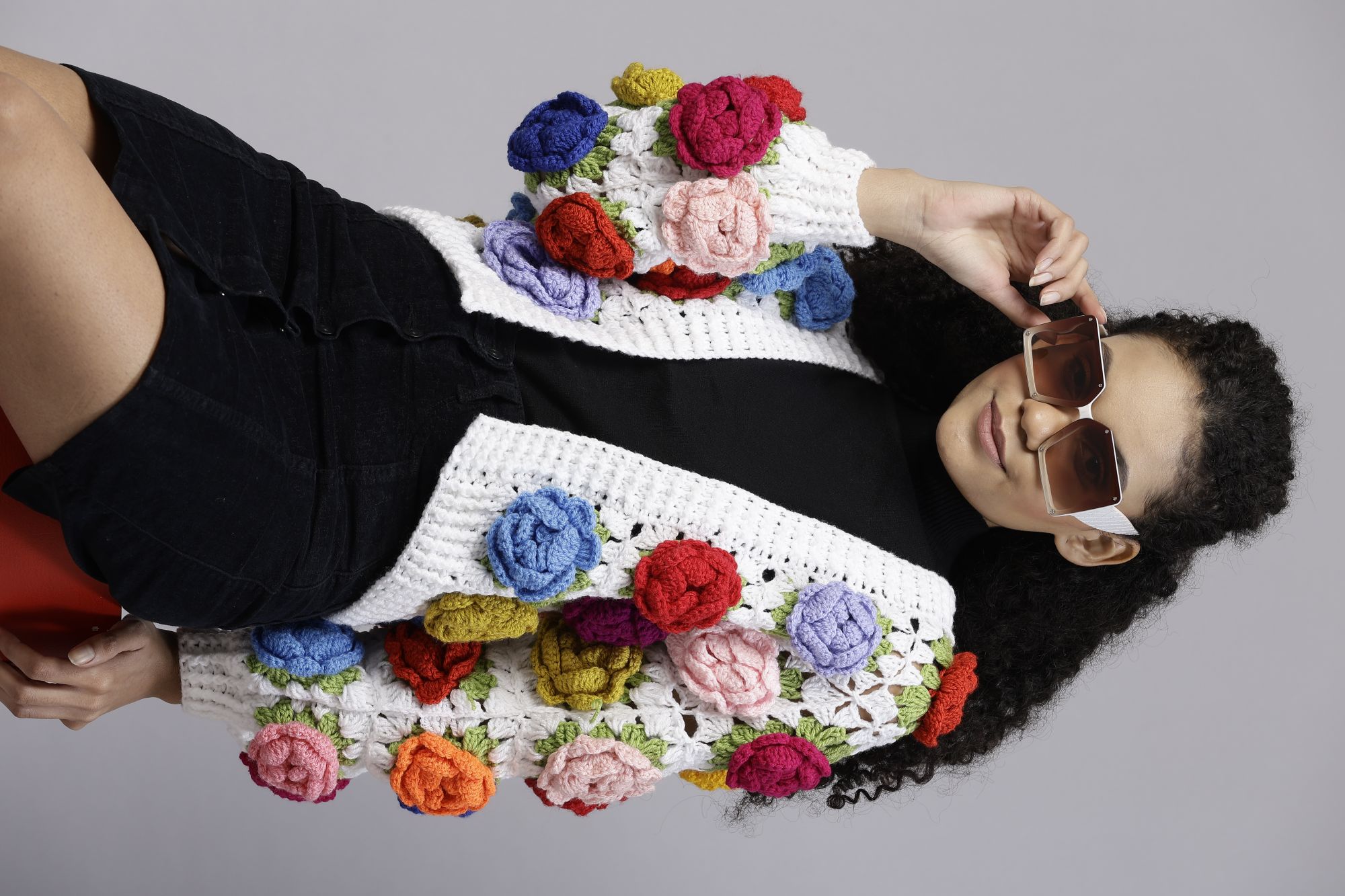 Crochet Rose Garden Cardigan - Multicolour