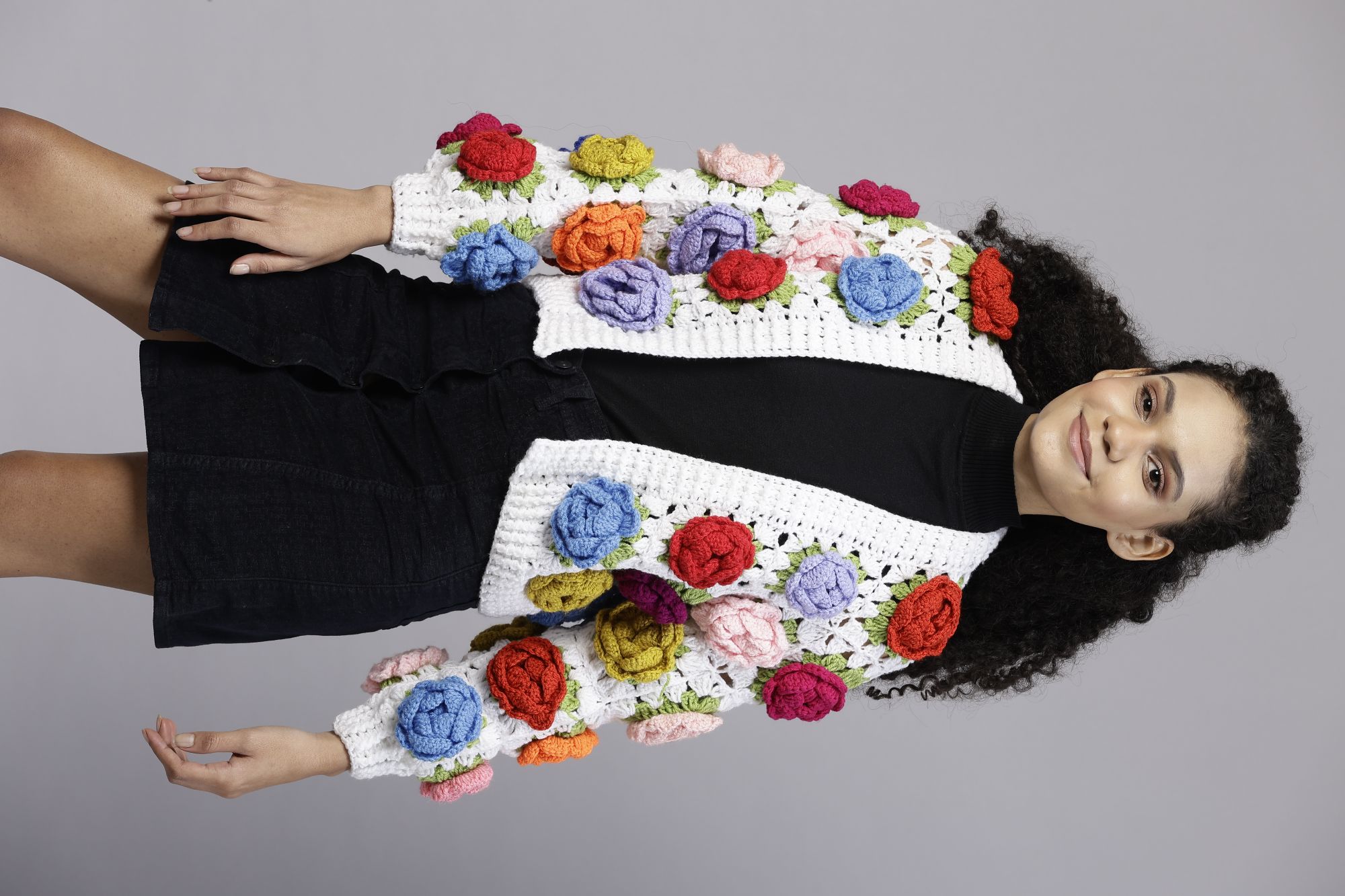 Crochet Rose Garden Cardigan - Multicolour