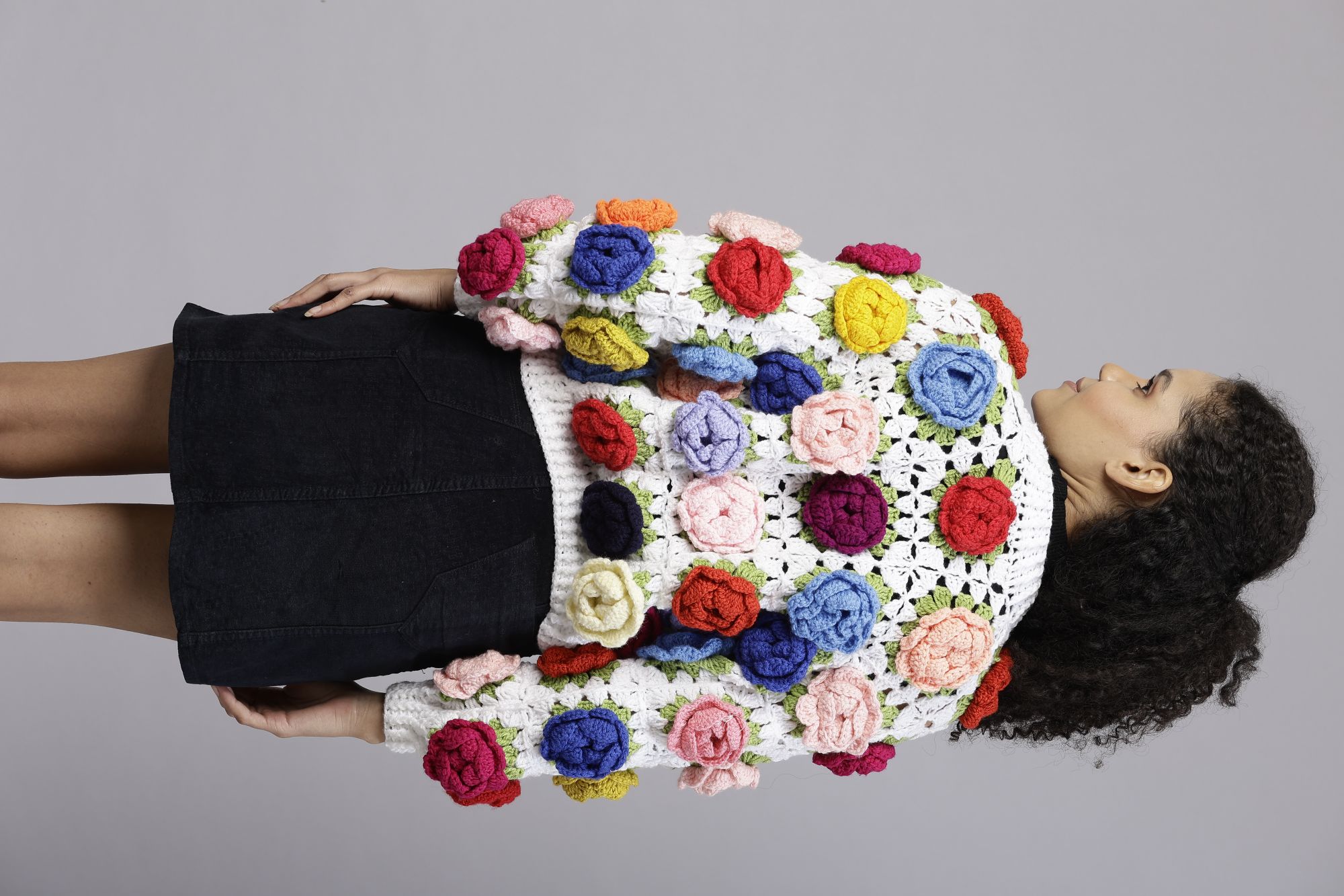 Crochet Rose Garden Cardigan - Multicolour