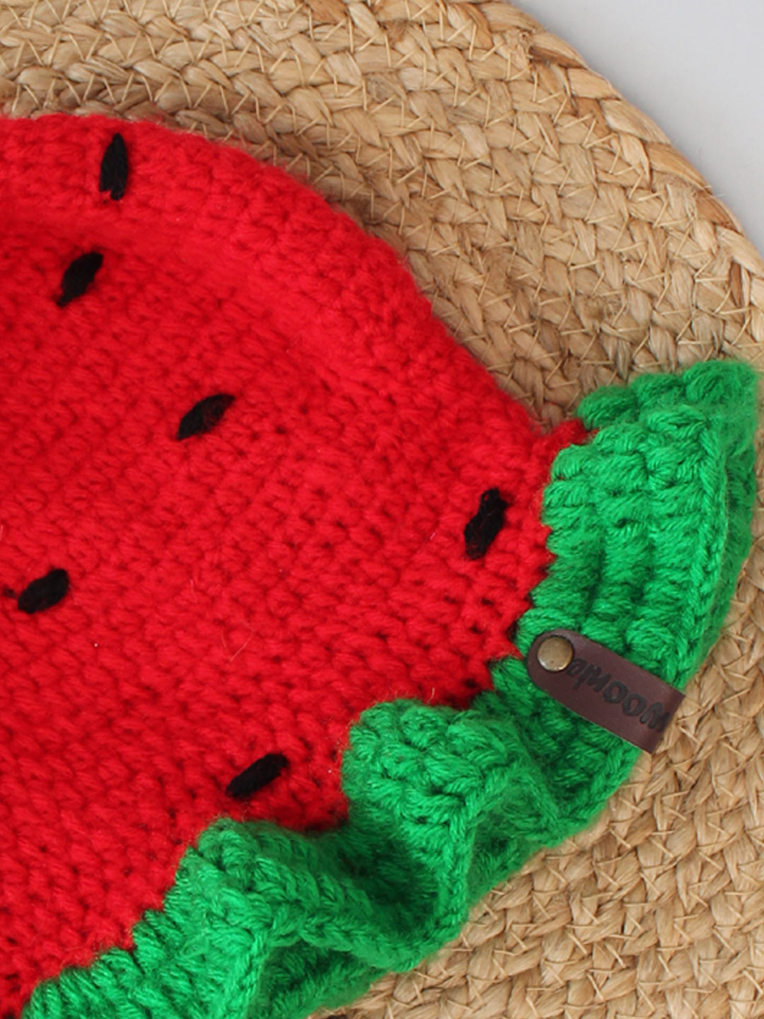 Crochet Watermelon Cap for Infants - Red