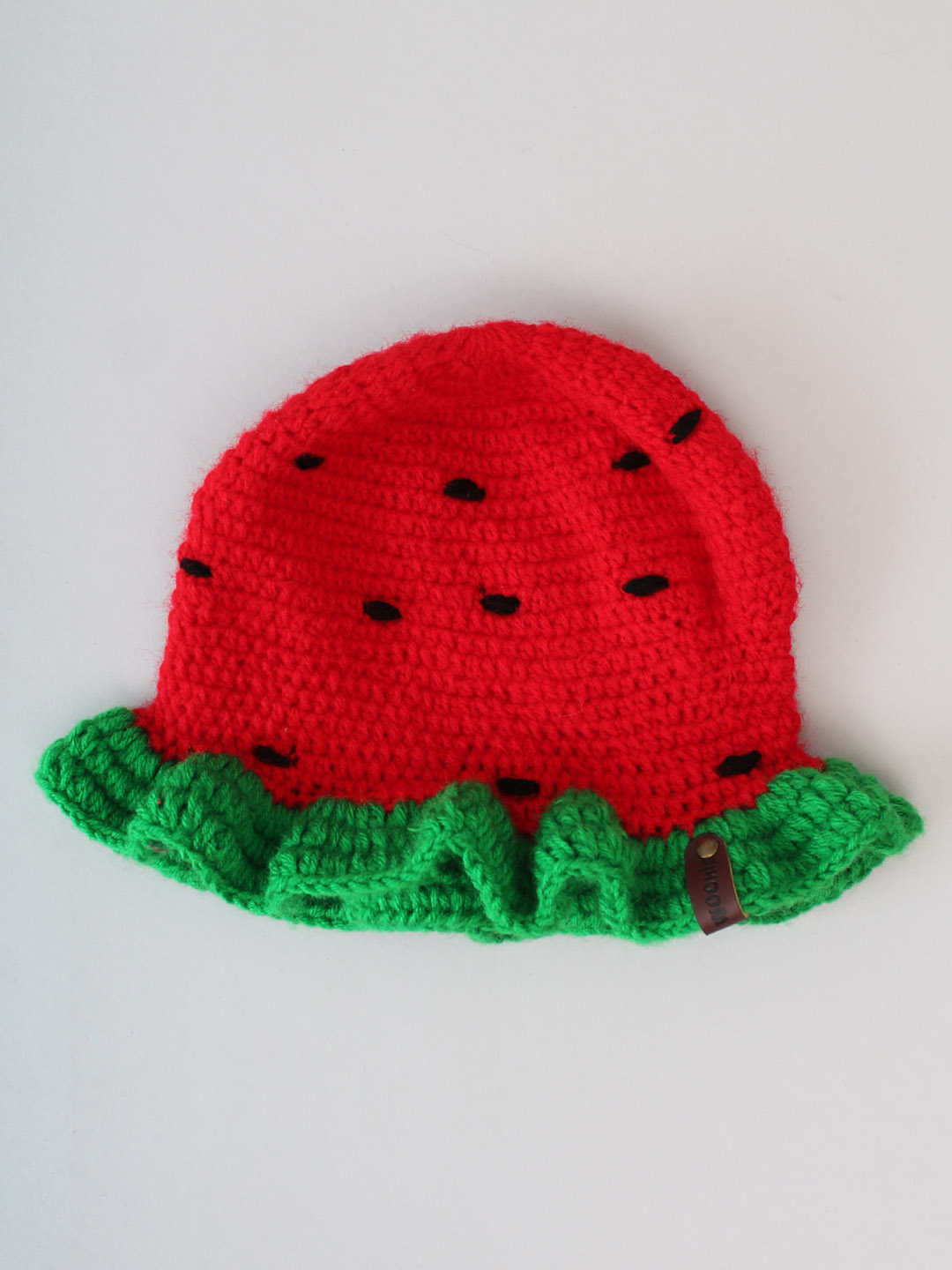 Crochet Watermelon Cap for Infants - Red